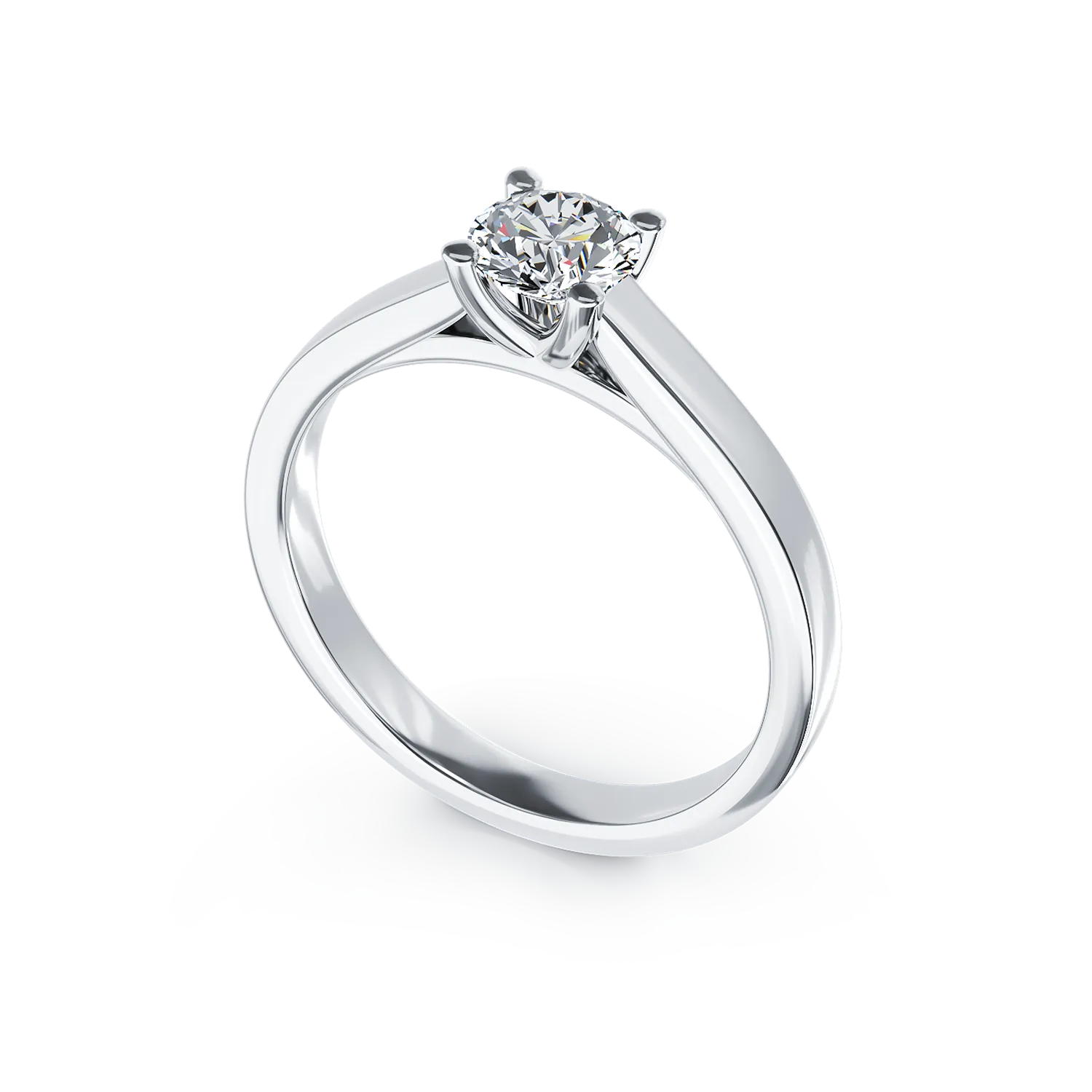 Eljegyzési gyűrű 18K-os fehér aranyból 0,5ct gyémánttal. Gramm: 4,3