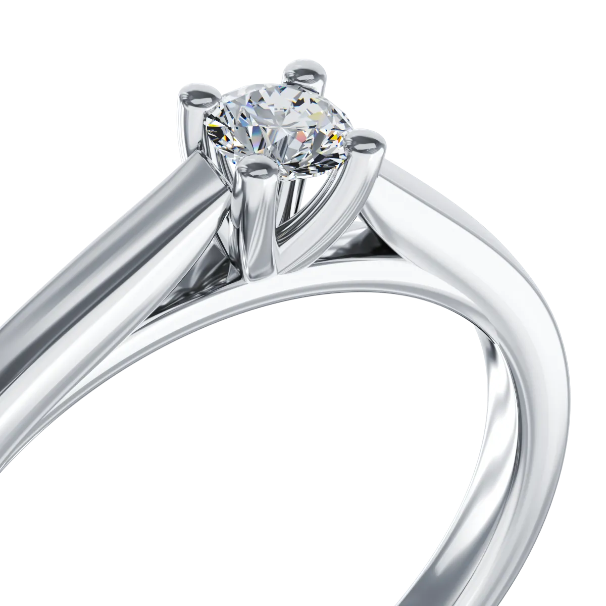 18K white gold engagement ring with a 0.14ct solitaire diamond