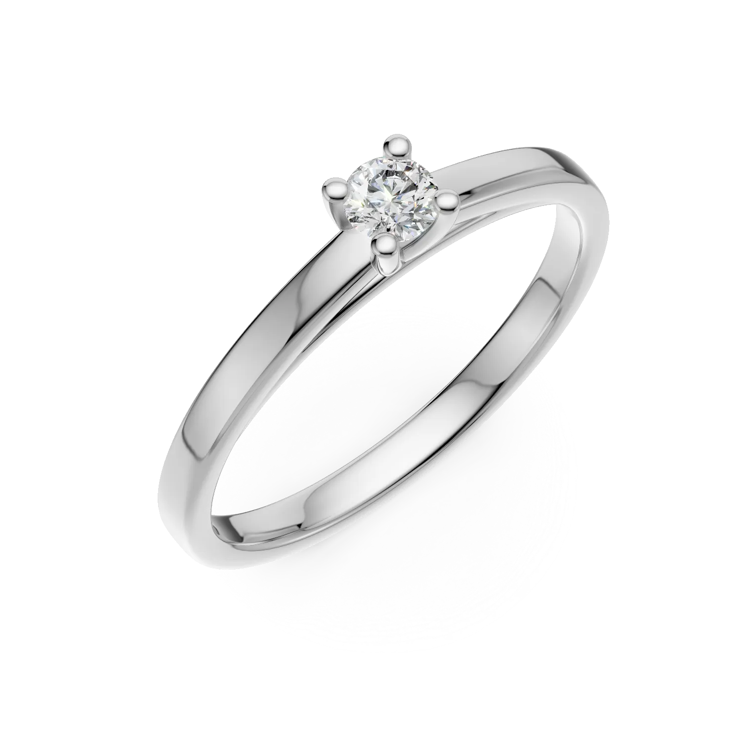 Teilor Inel de logodna din aur alb cu un diamant solitaire de 0.14ct