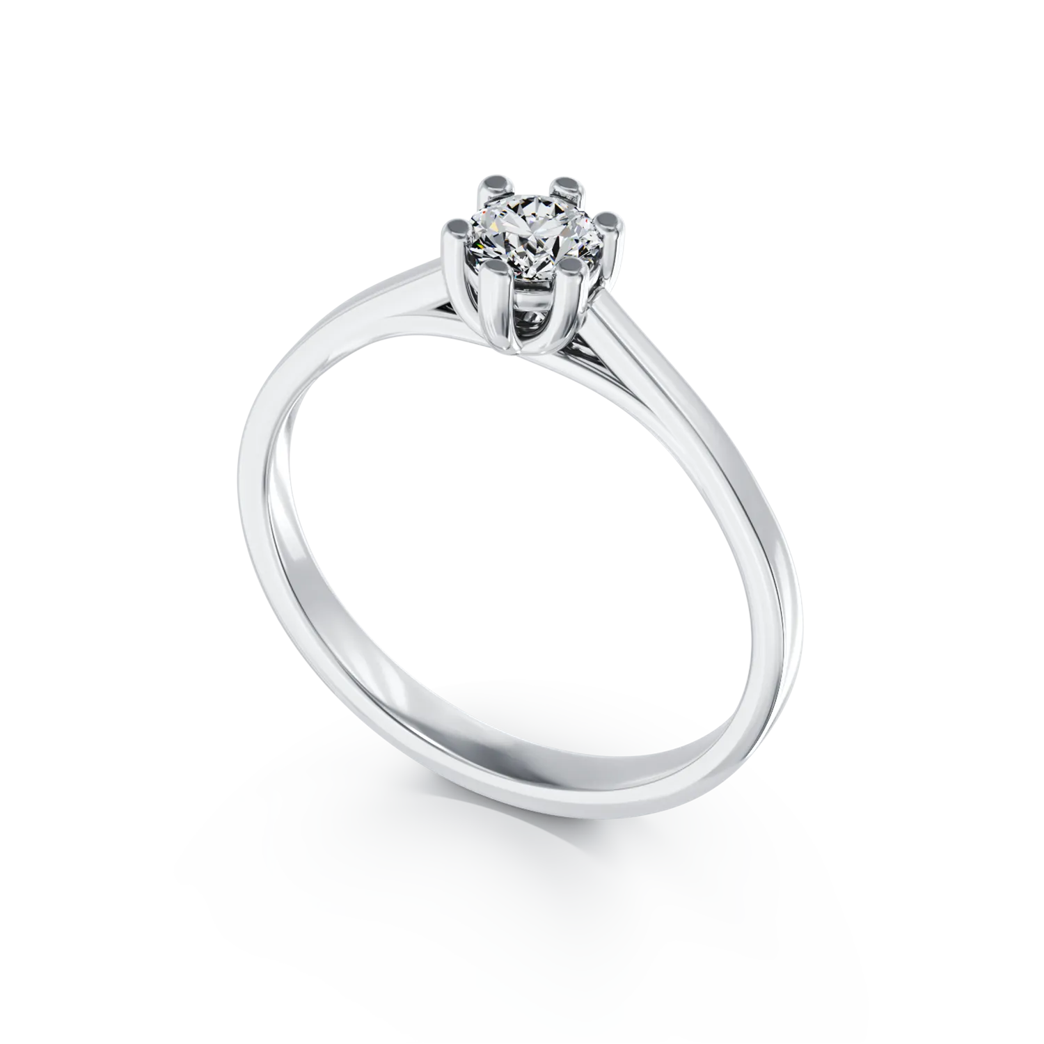 18K white gold engagement ring with a 0.34ct solitaire diamond