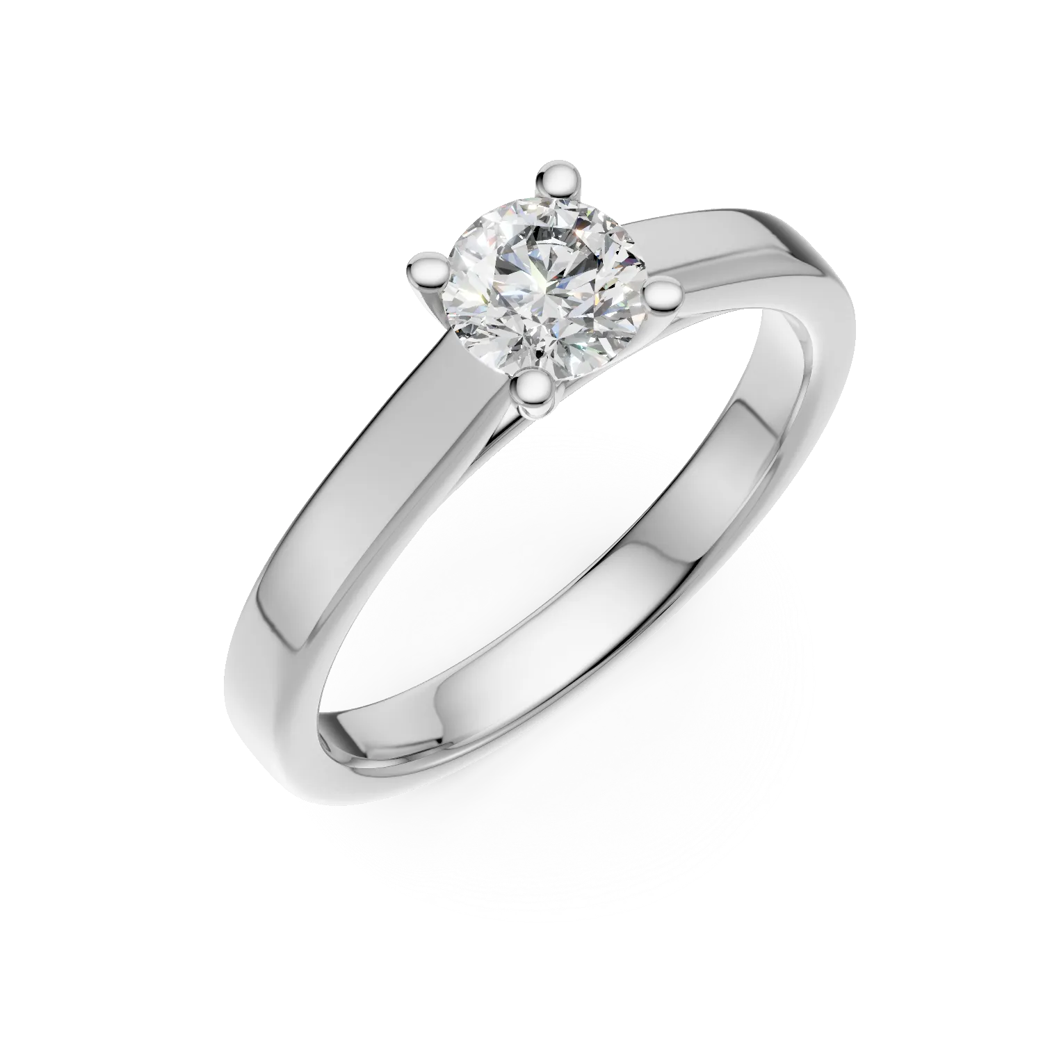 Teilor Inel de logodna din aur alb cu un diamant solitaire de 0.34ct