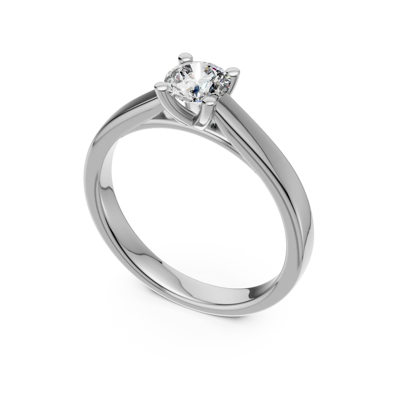 Годежен пръстен от бяло злато 18K с диамант пасианс 0.34ct