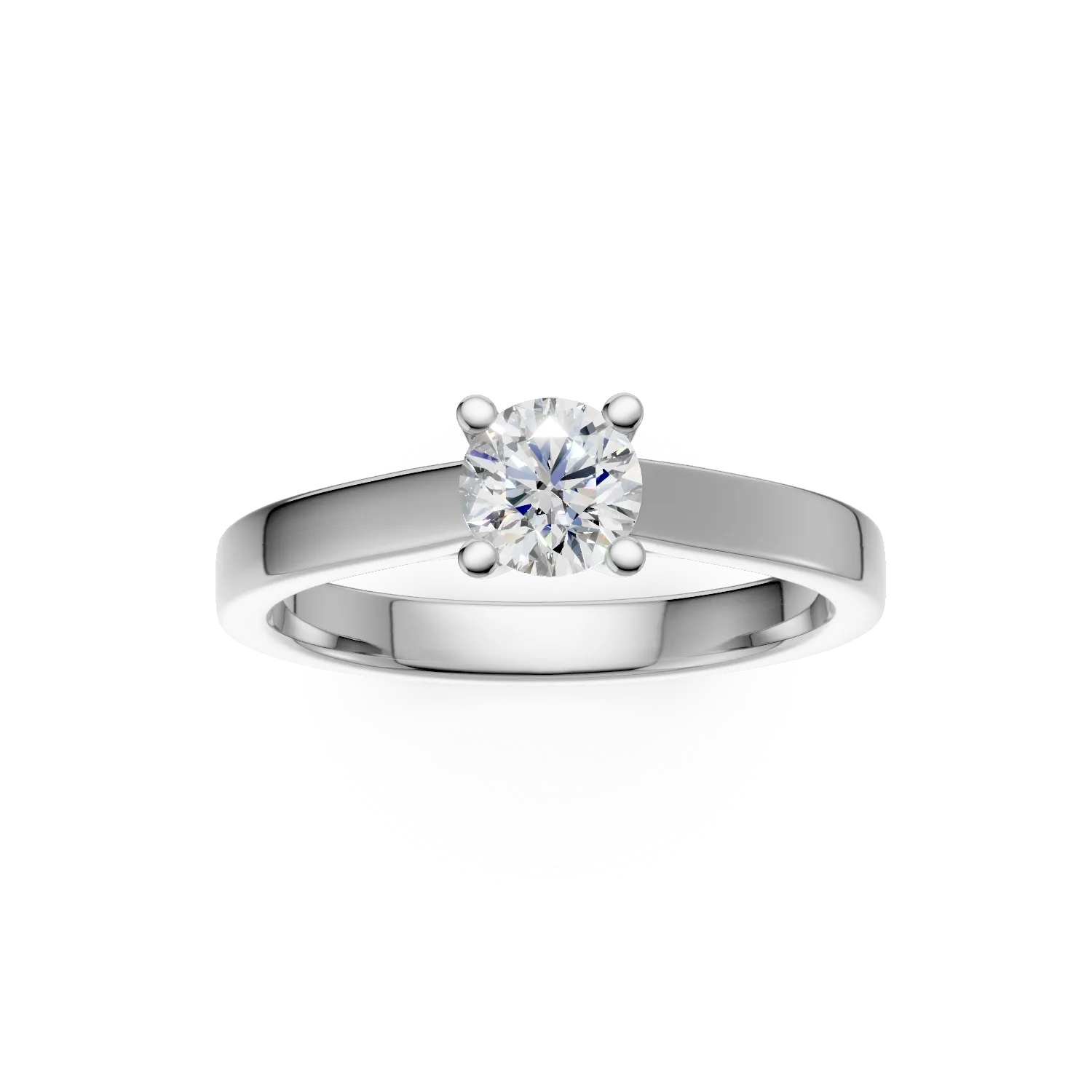 Годежен пръстен от бяло злато 18K с диамант пасианс 0.34ct