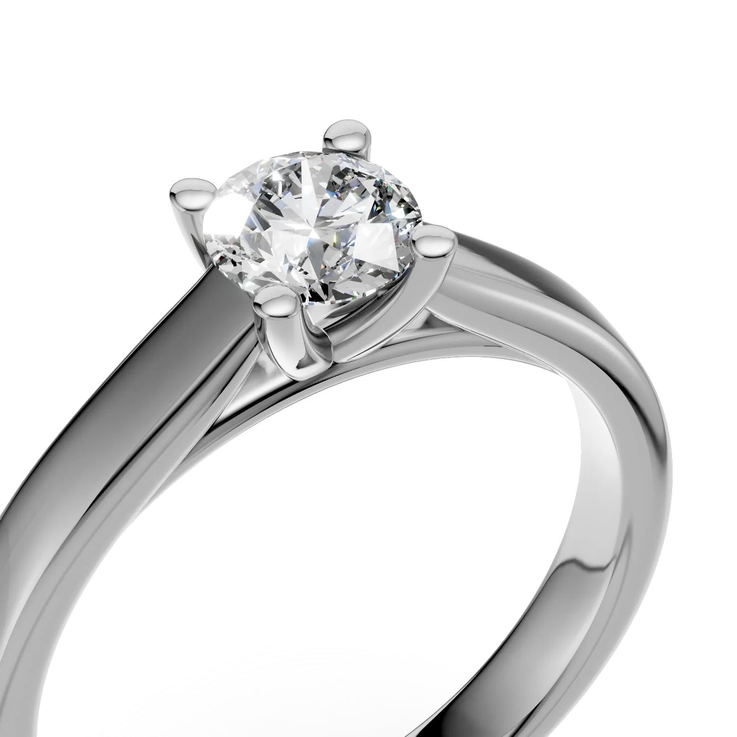 Годежен пръстен от бяло злато 18K с диамант пасианс 0.34ct