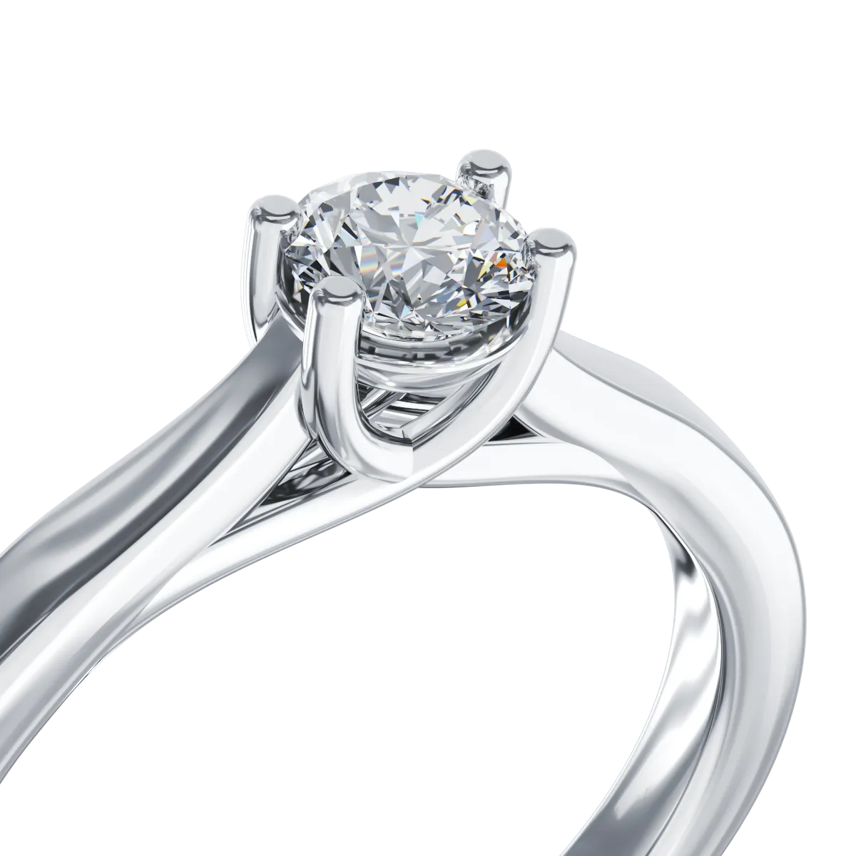 18K white gold engagement ring with a 0.15ct solitaire diamond