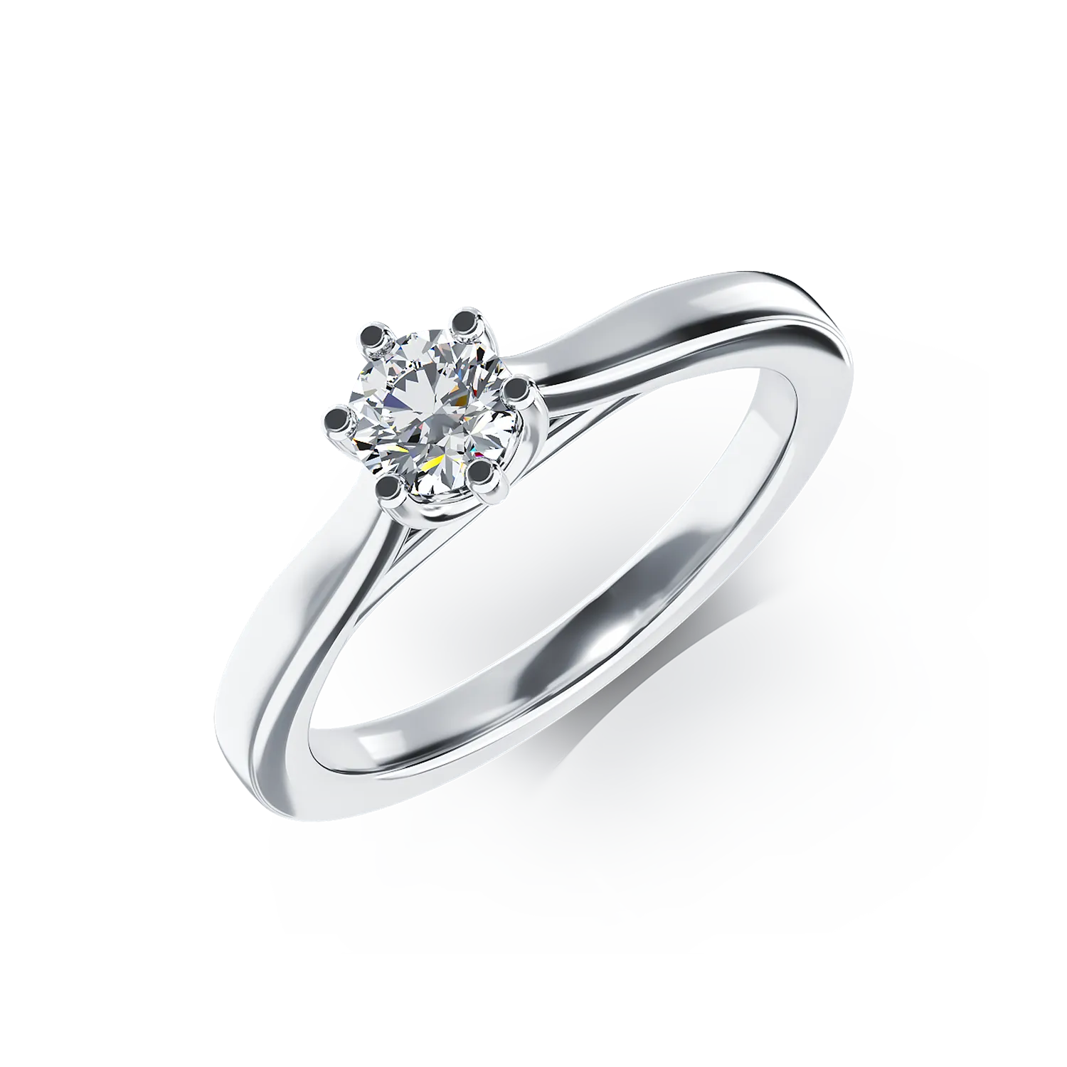 Eljegyzési gyűrű 18K-os fehér aranyból egy 0,25ct solitaire gyémánttal