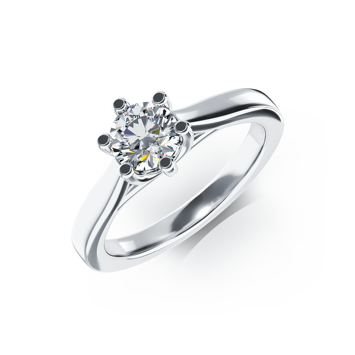 Eljegyzési gyűrű 18K-os fehér aranyból 0,5ct gyémánttal. Gramm: 4,04
