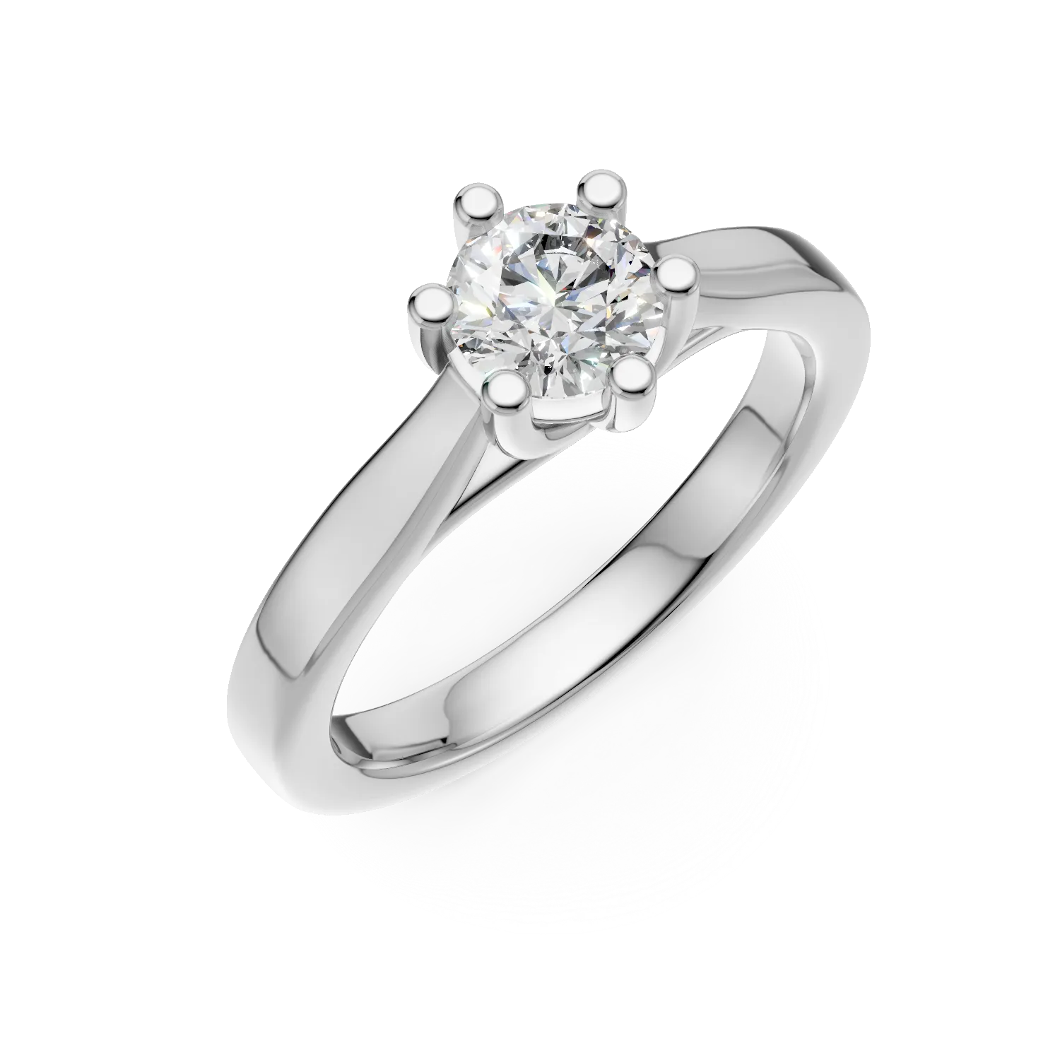 Inel de logodna din aur alb de 18K cu un diamant solitaire de 0.5ct-100148