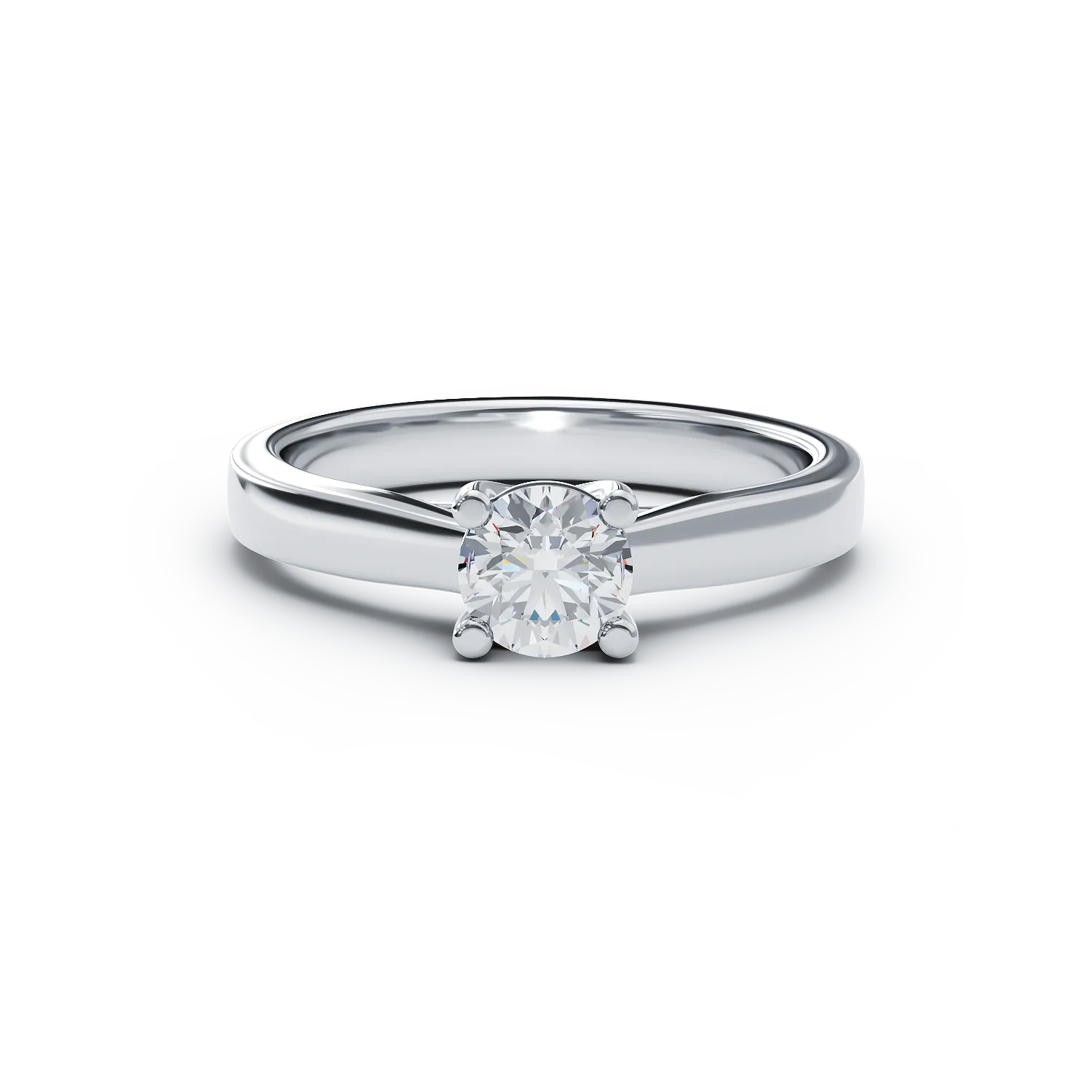 Pierścionek zaręczynowy z 18K białego złota z 0.5ct diamentem w pasjansie