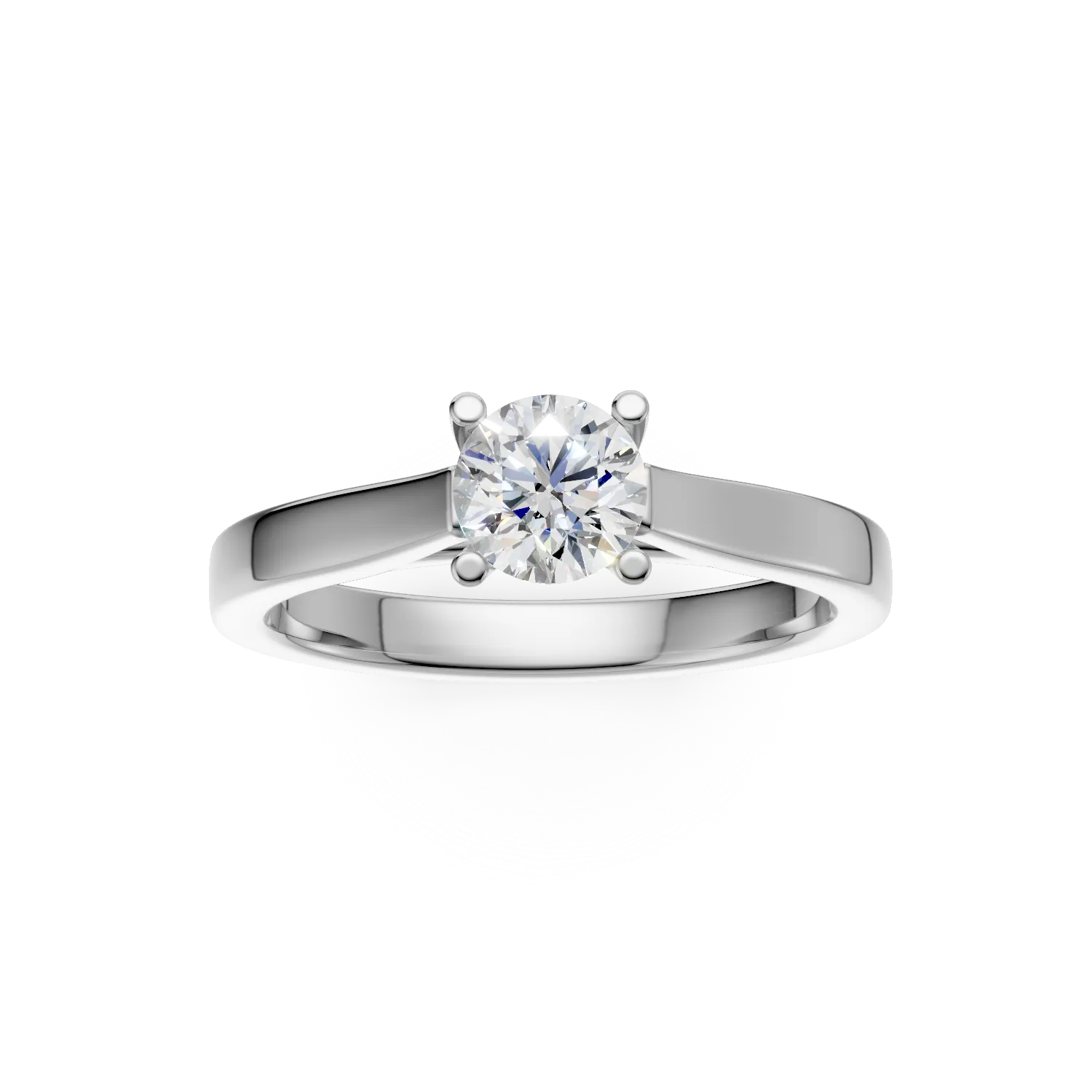 Inel de logodna din aur alb de 18K cu un diamant solitaire de 0.5ct