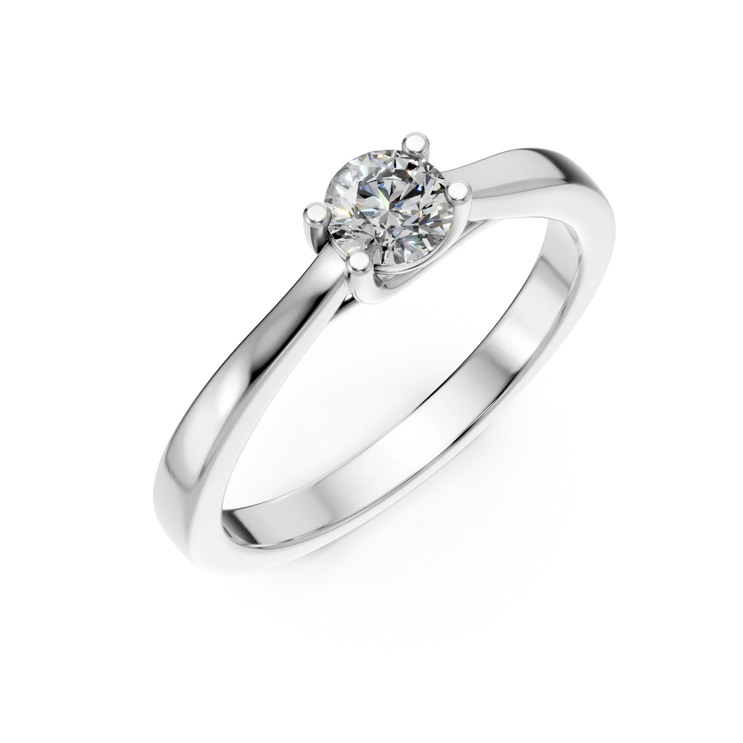 Inel de logodna din aur alb de 18K cu un diamant solitaire de 0.34ct-100161
