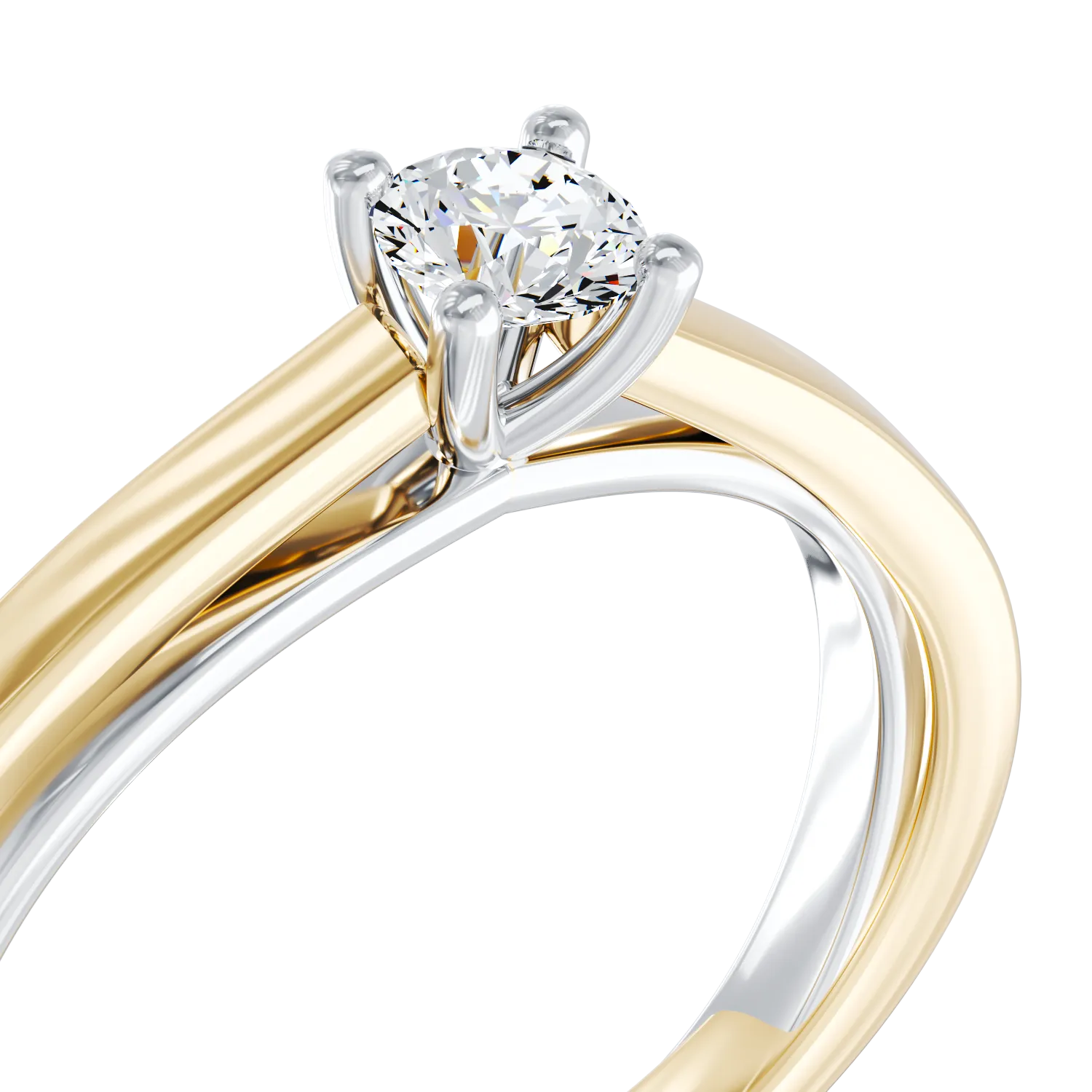 Pierścionek zaręczynowy z 18K białego złota z 0,19ct diamentem w pasjansie