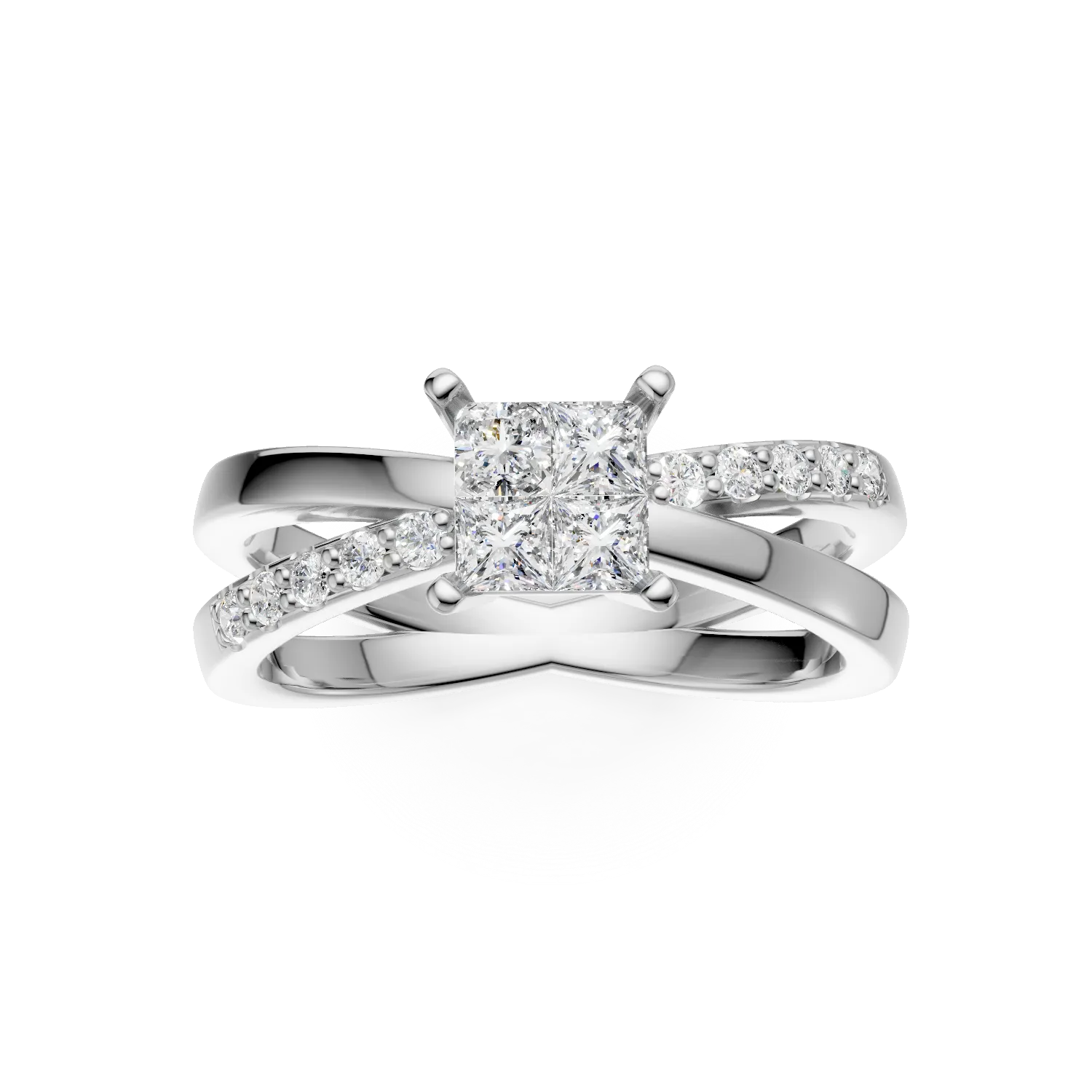 18K white gold engagement ring with diamonds of 0.48ct