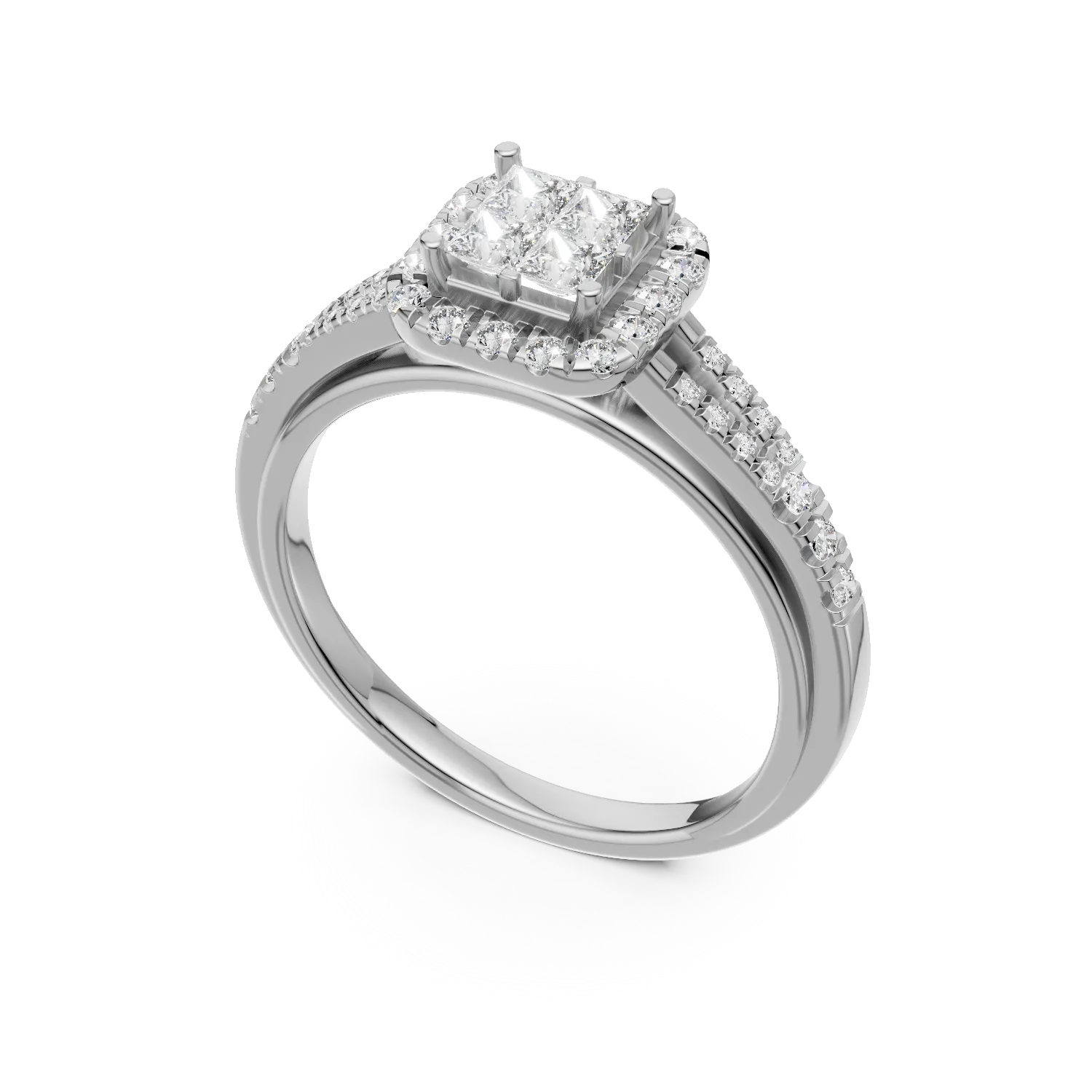 18K white gold engagement ring with 0.53ct diamonds