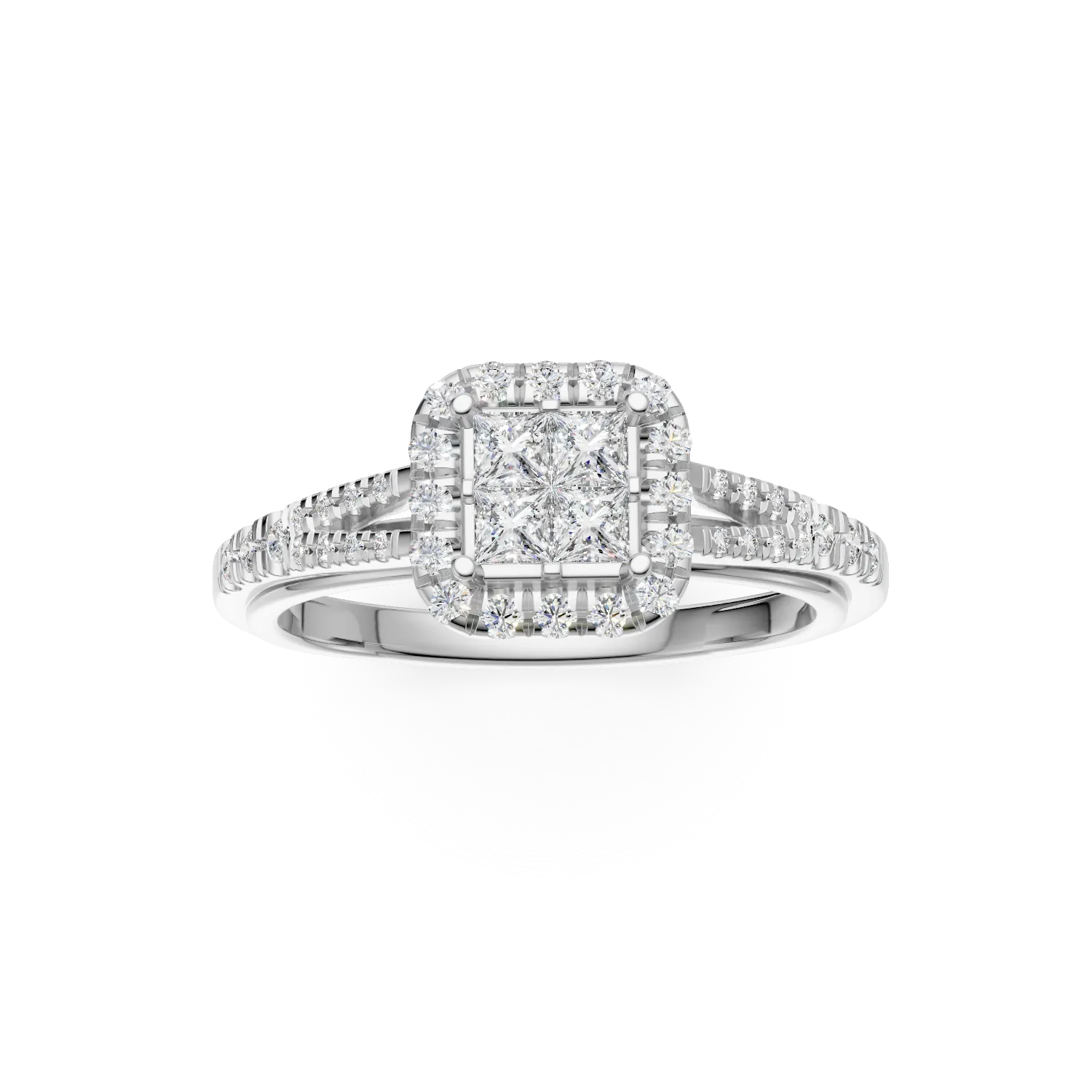 18K white gold engagement ring with 0.53ct diamonds
