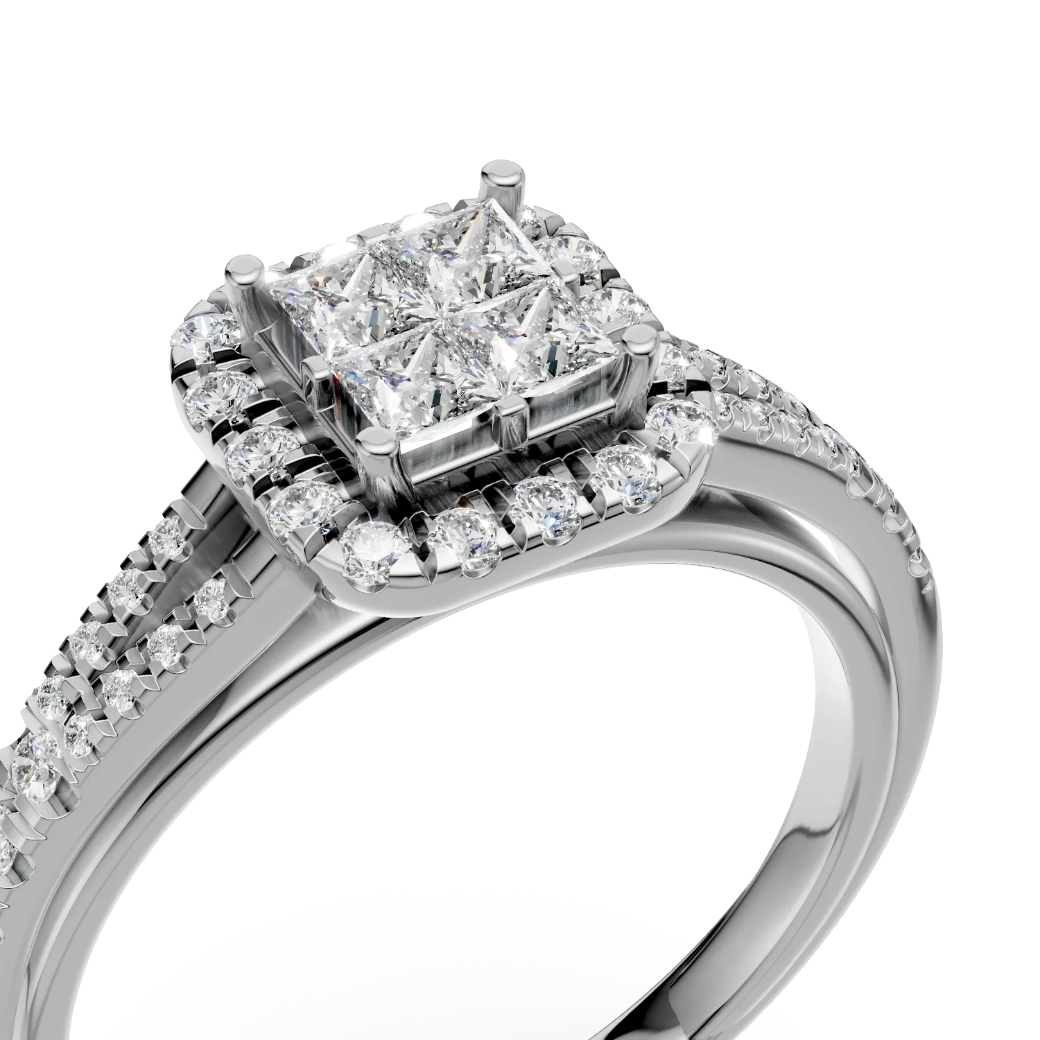 18K white gold engagement ring with 0.53ct diamonds