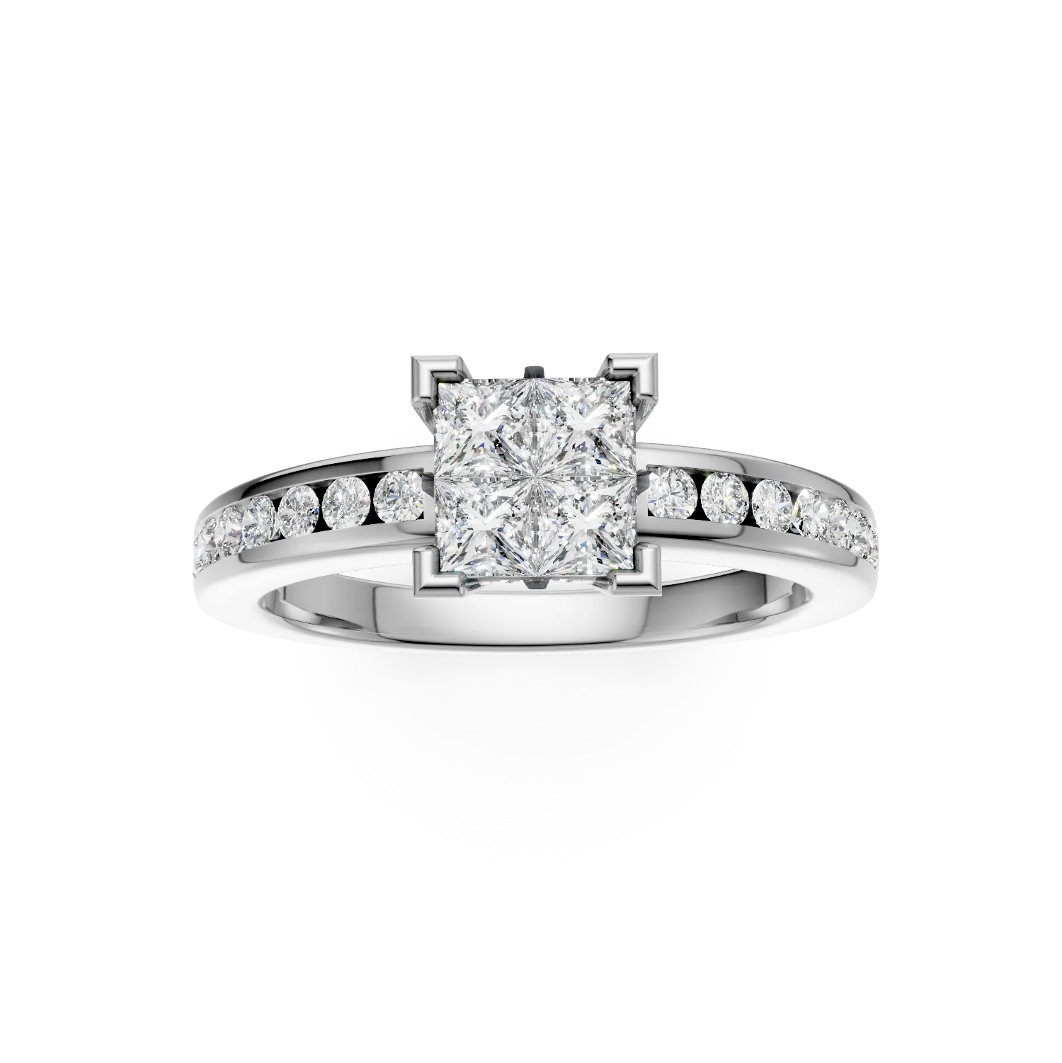 Годежен пръстен от бяло злато 18K с диамант 0.76ct