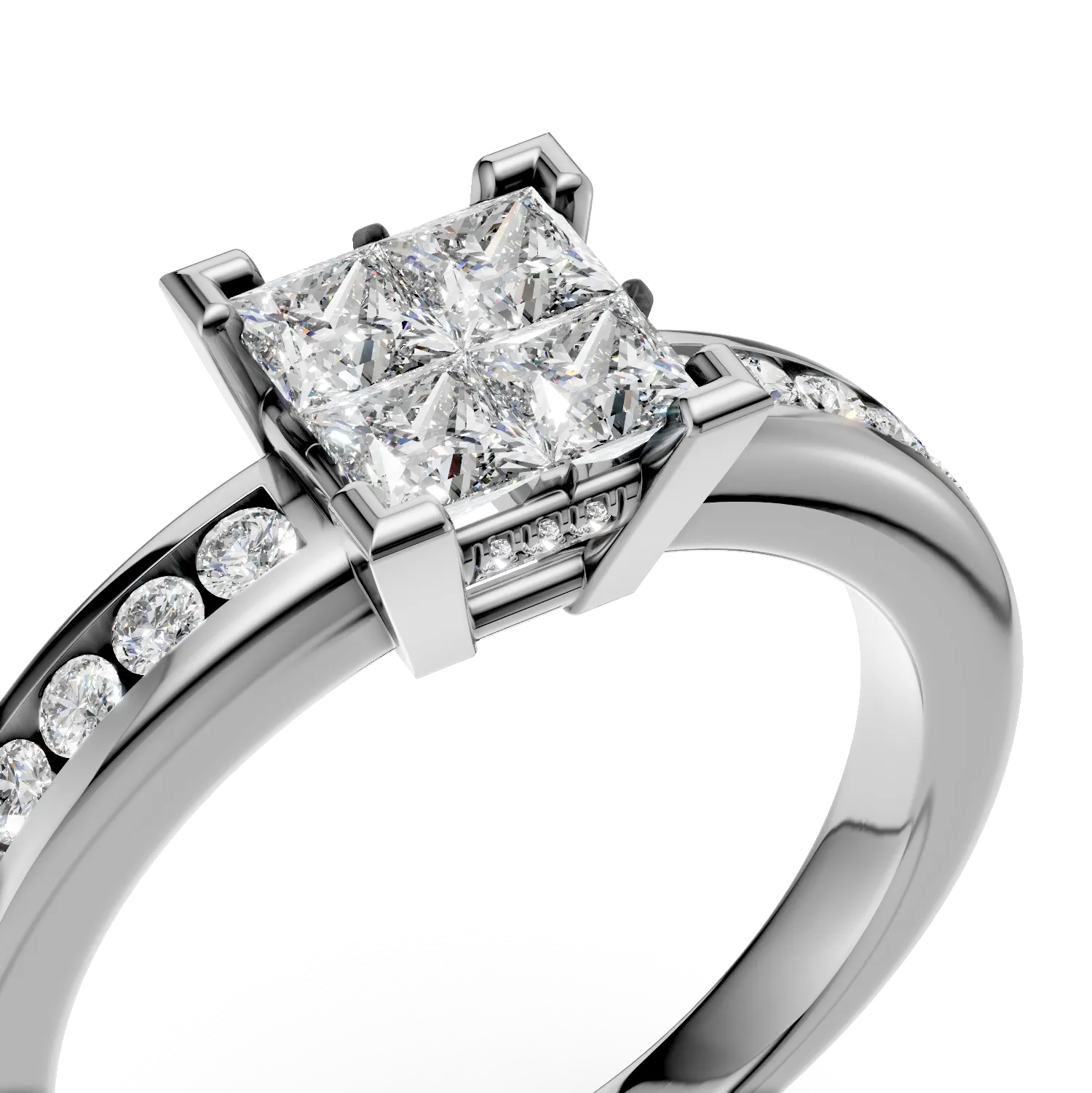 Годежен пръстен от бяло злато 18K с диамант 0.76ct