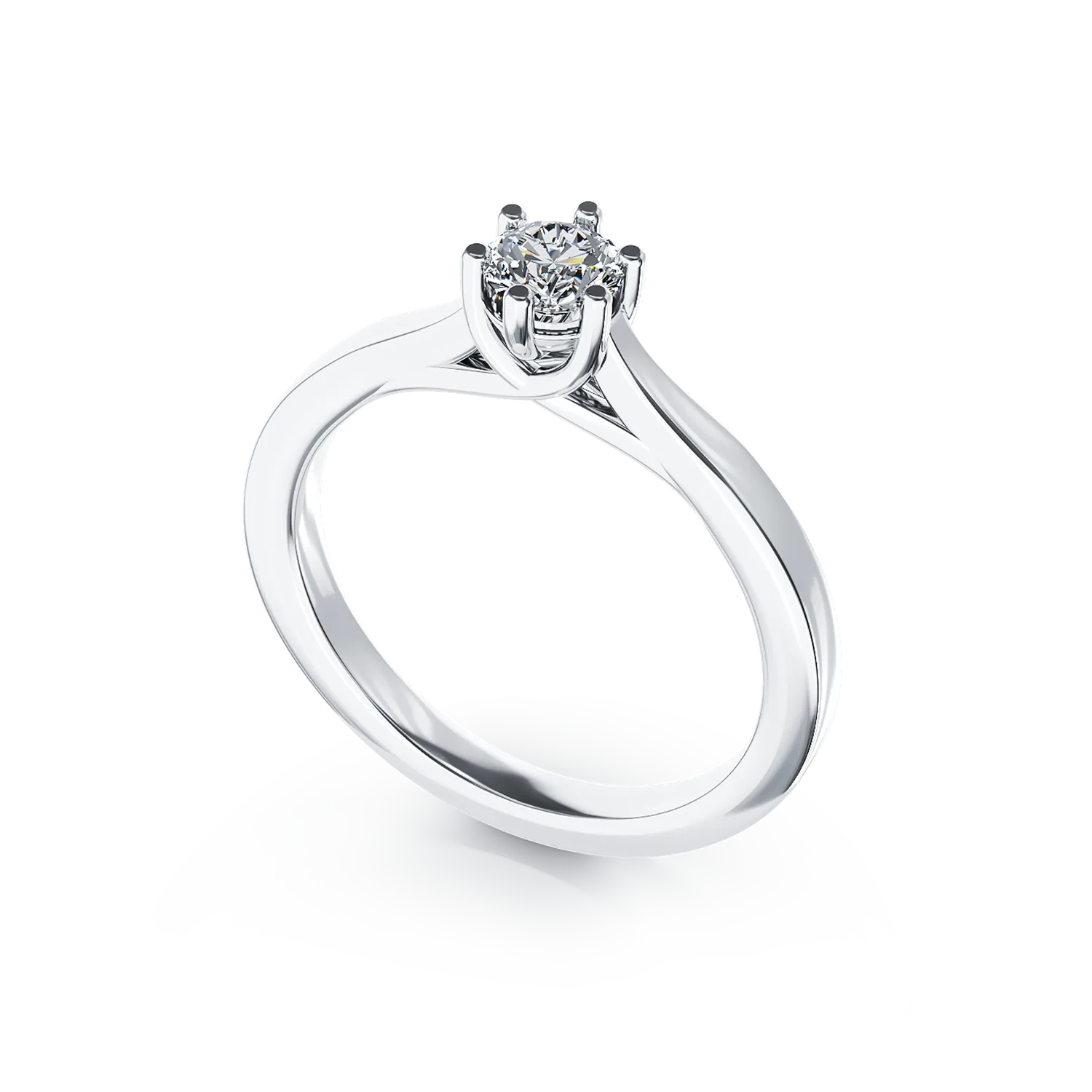 18K white gold engagement ring with a 0.15ct solitaire diamond