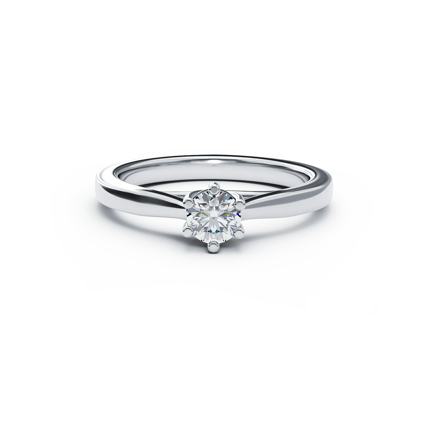 18K white gold engagement ring with a 0.15ct solitaire diamond