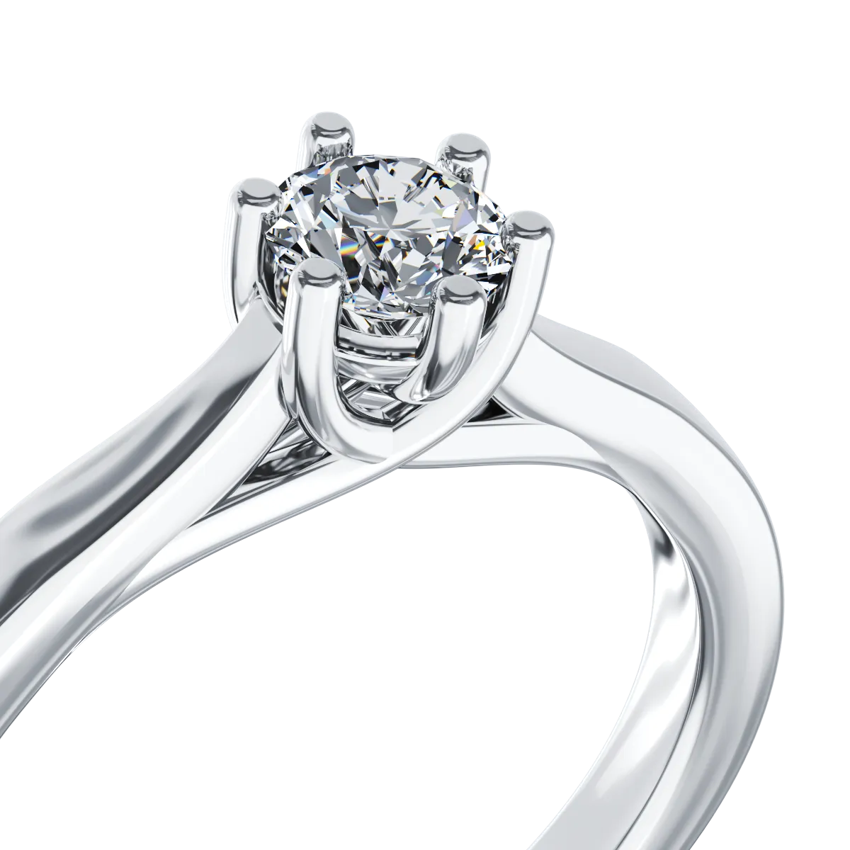 18K white gold engagement ring with a 0.15ct solitaire diamond
