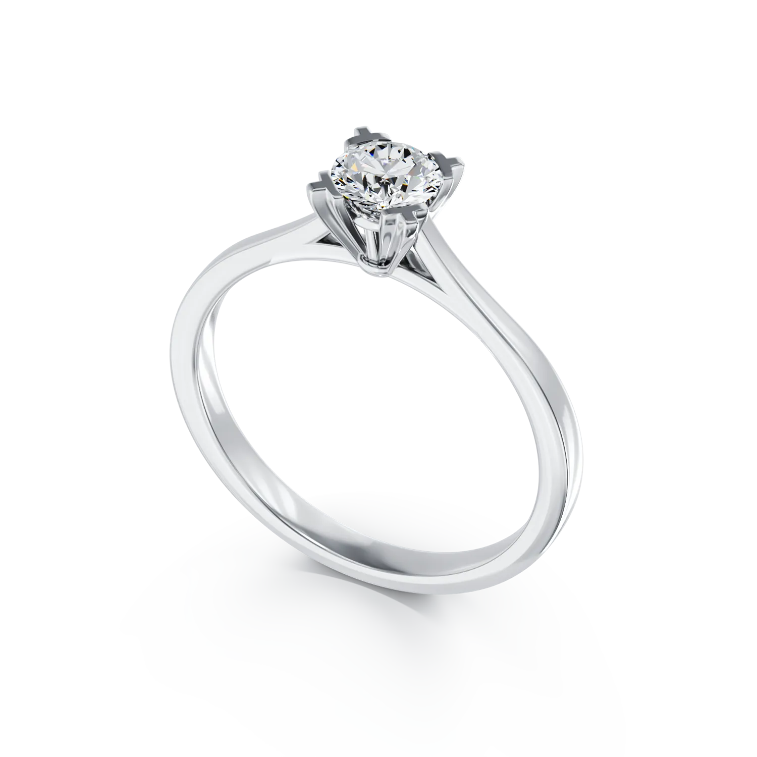 Годежен пръстен от бяло злато 18K с диамант пасианс 0.16ct