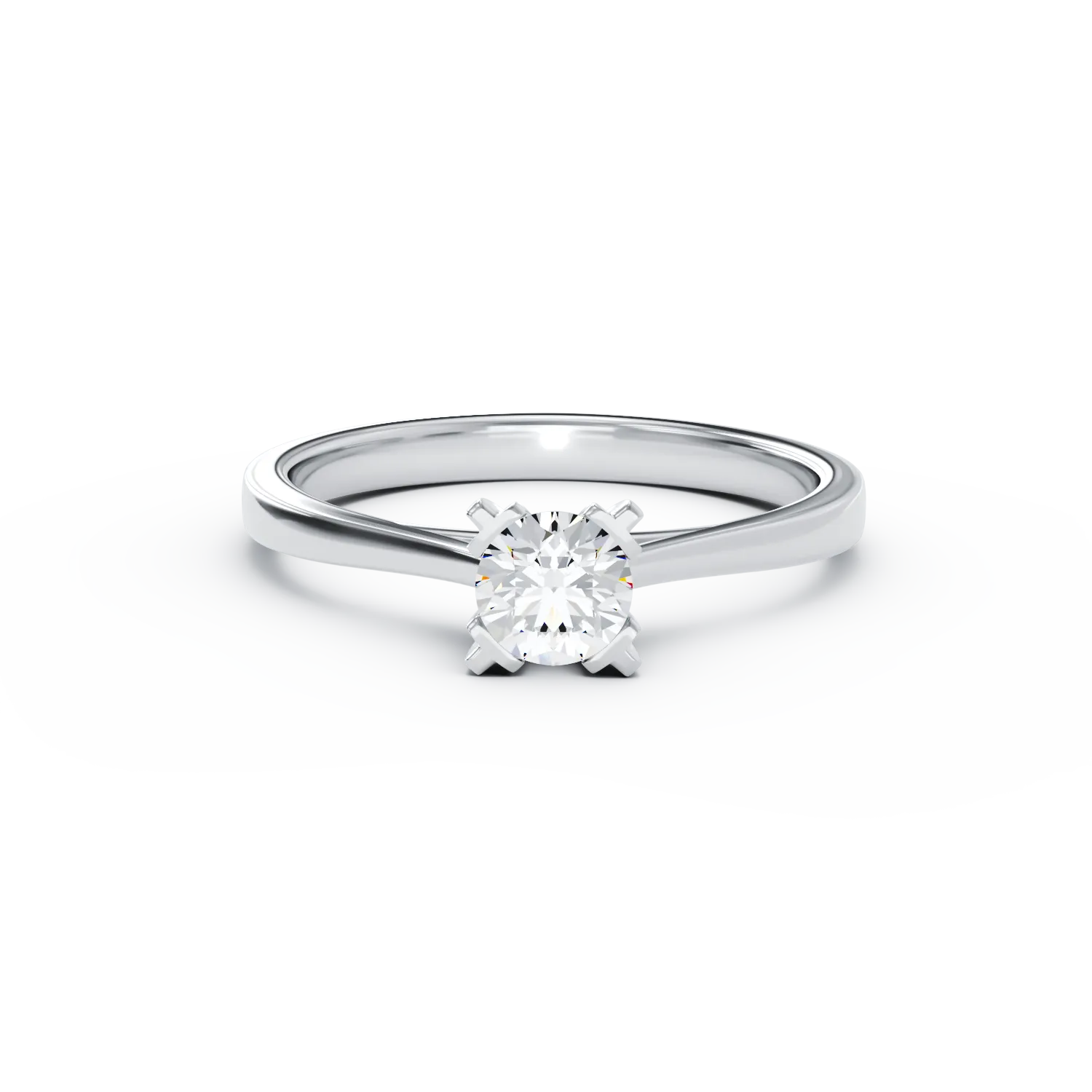 Годежен пръстен от бяло злато 18K с диамант пасианс 0.16ct
