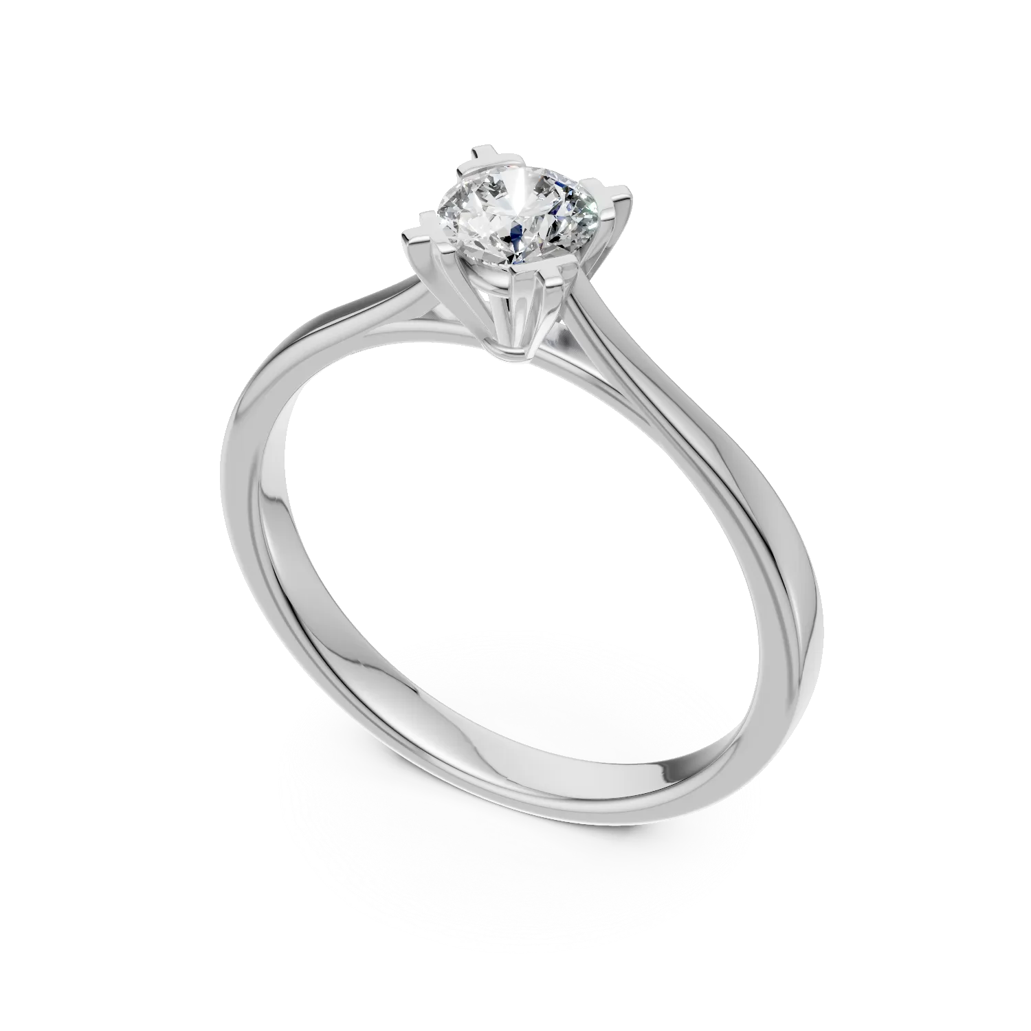 Inel de logodna din aur alb de 18K cu un diamant solitaire de 0.26ct