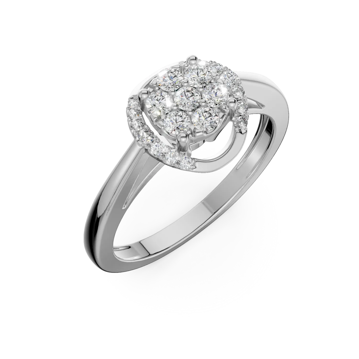 Inel de logodna din aur alb cu diamante de 0.25ct