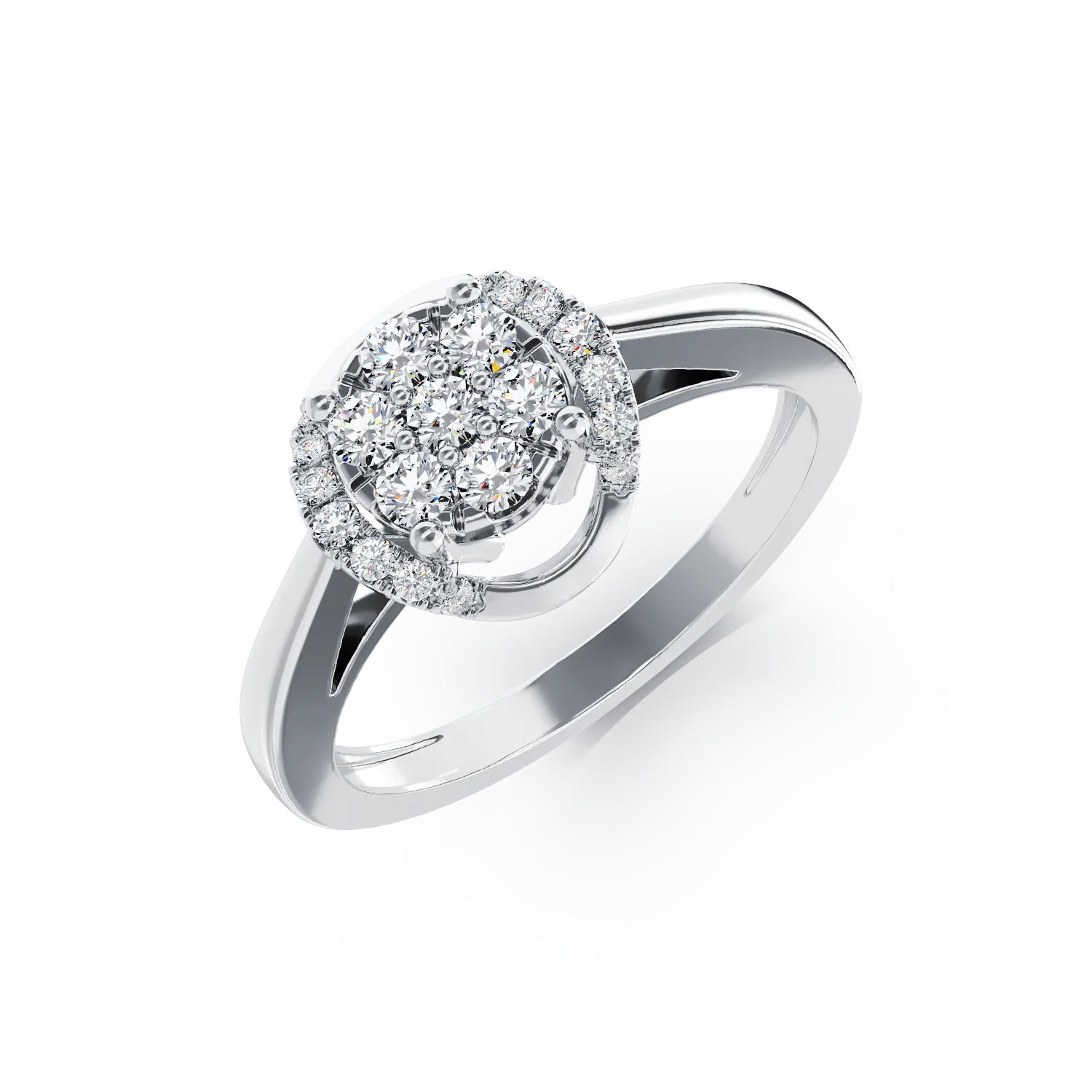 Годежен пръстен от 18K бяло злато с 0.24ct диаманти