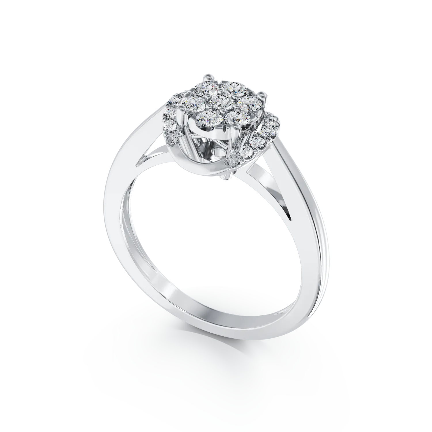 Inel de logodna din aur alb de 18K cu diamante de 0.25ct