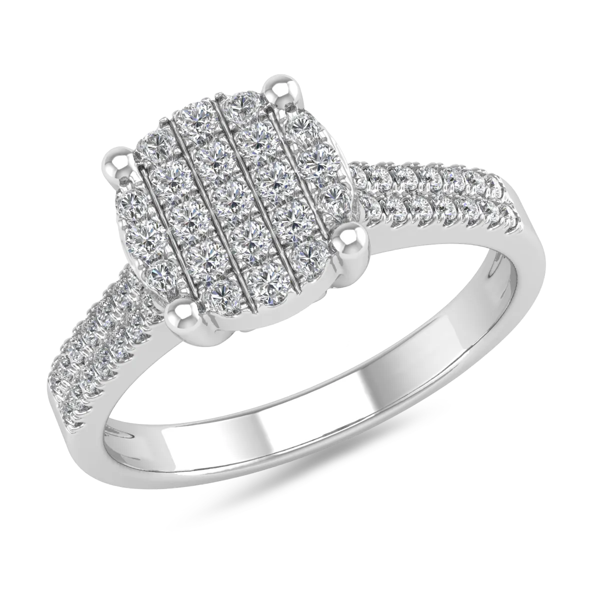Годежен пръстен от бяло злато 14K с диаманти 0.44ct