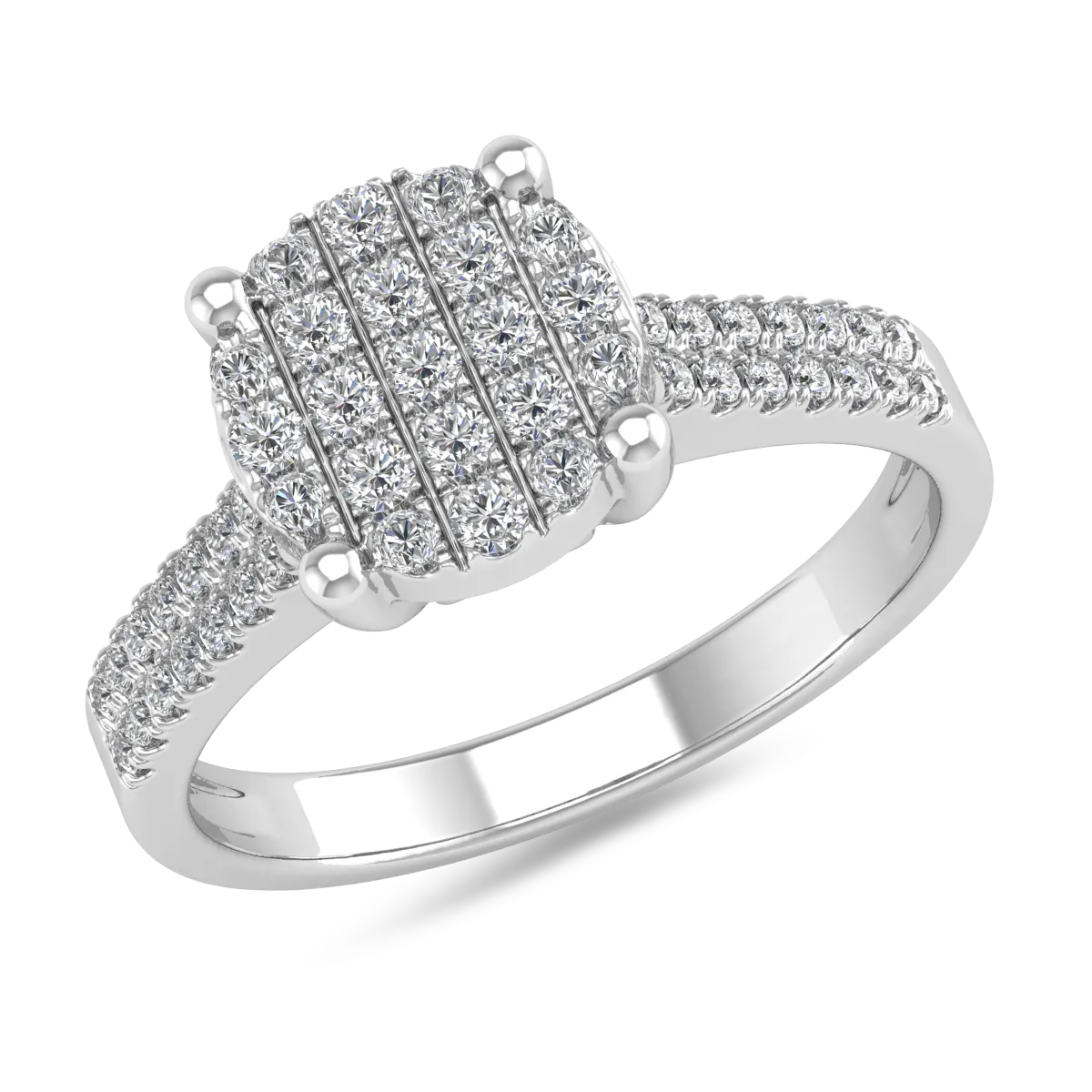 14K white gold engagement ring with 0.44ct diamonds