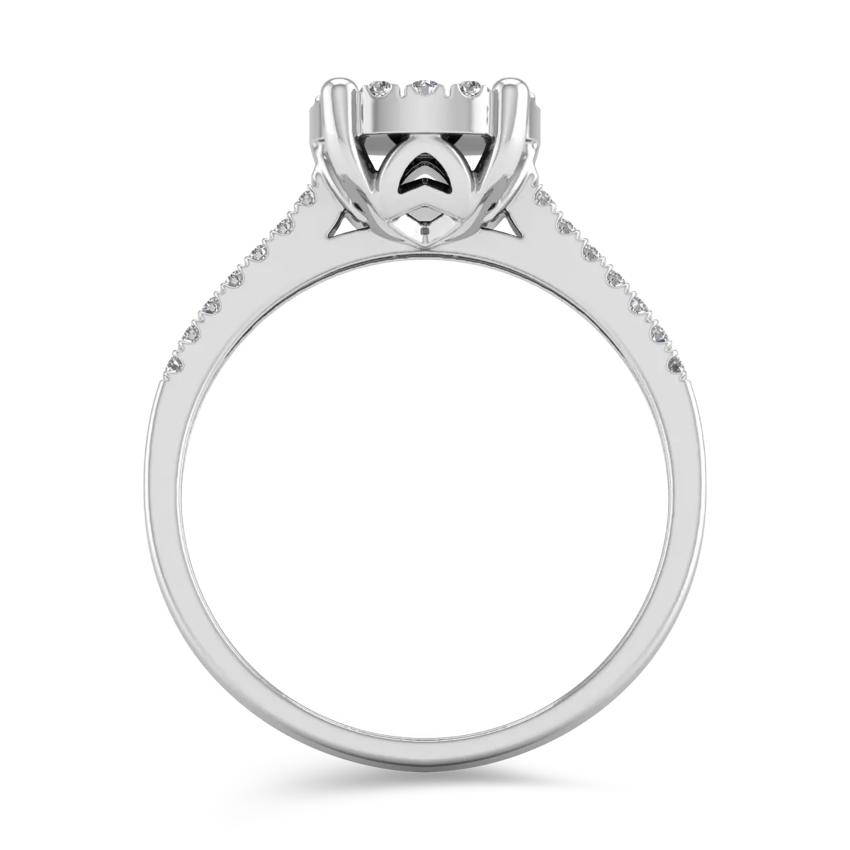 Inel de logodna din aur alb de 14K cu diamante de 0.44ct