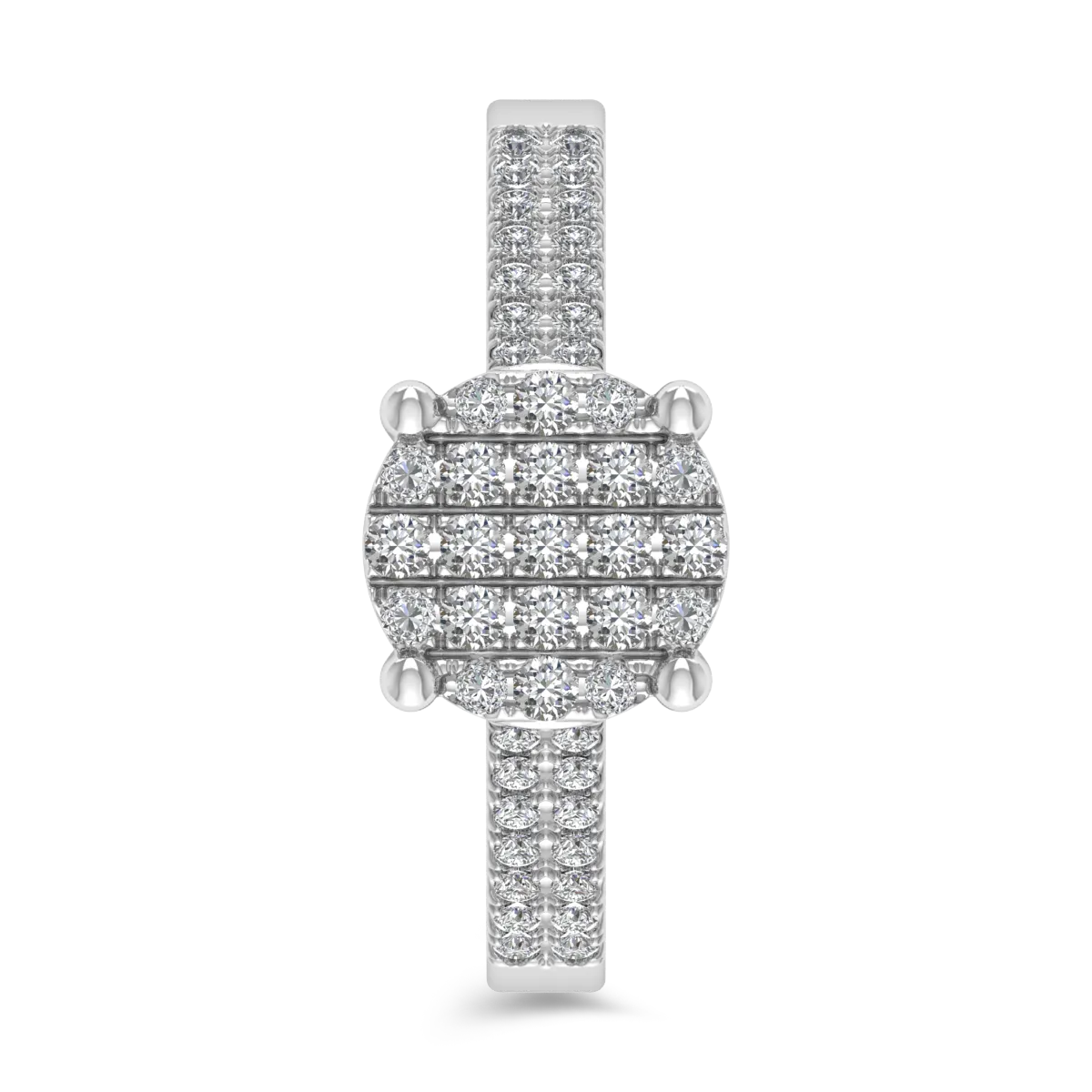 Inel de logodna din aur alb de 14K cu diamante de 0.44ct