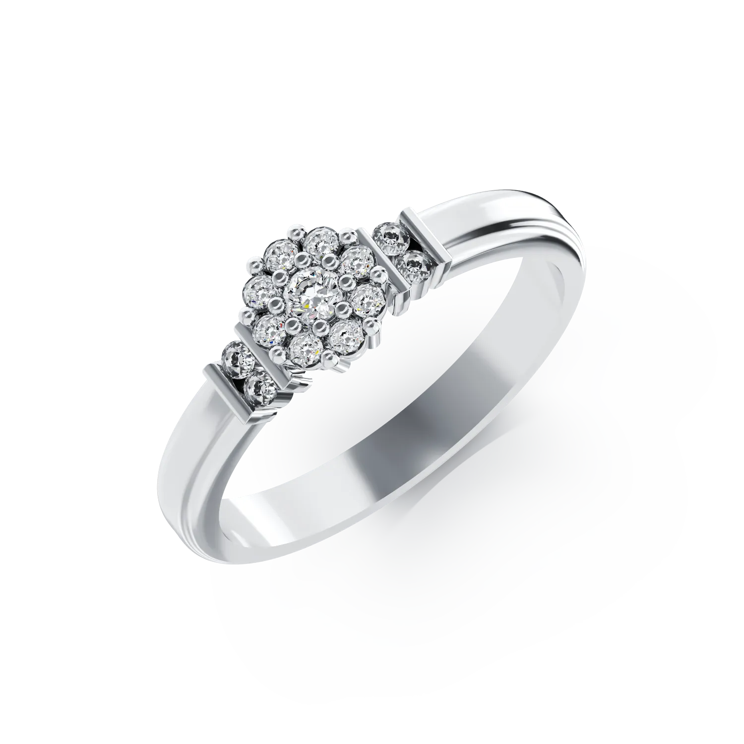 14K fehérarany eljegyzési gyűrű 0.27ct gyémántokkal
