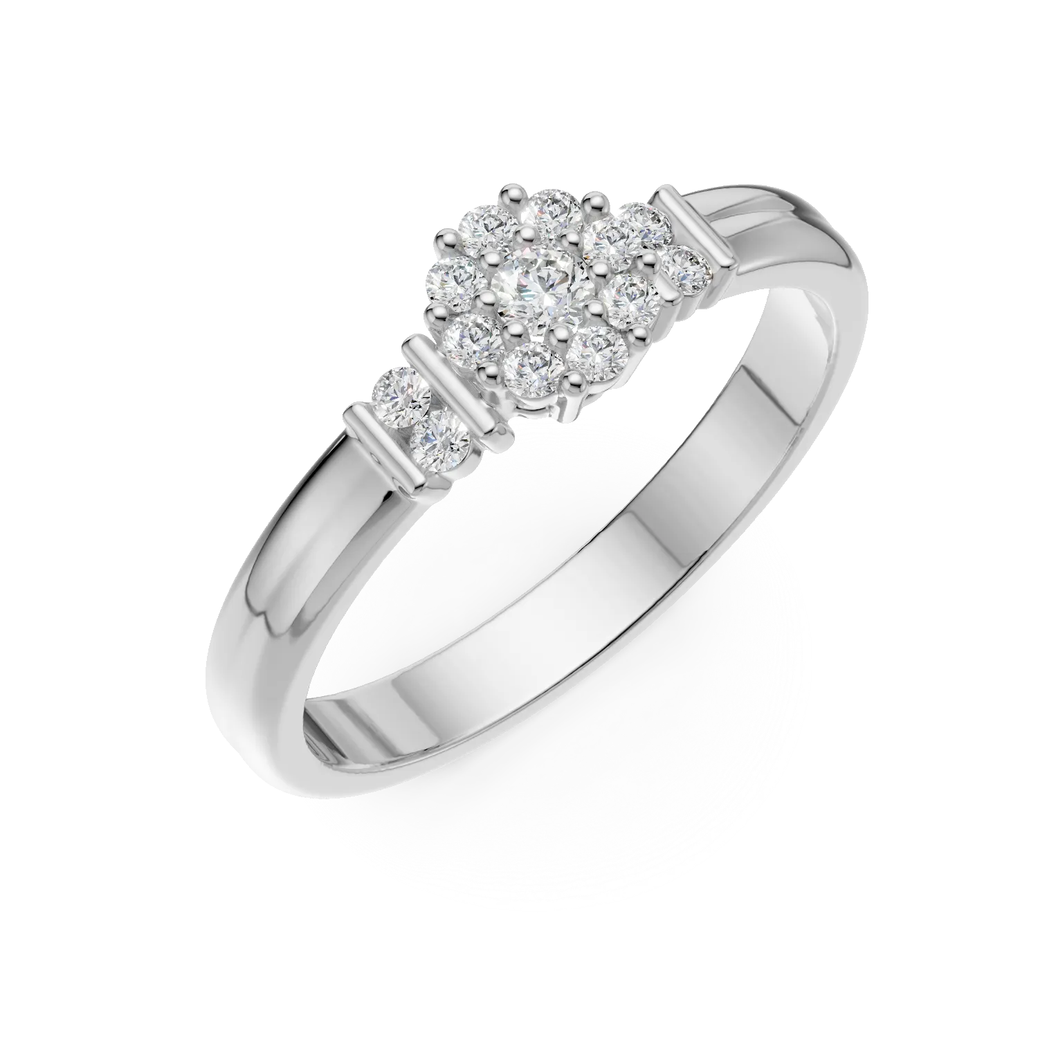 14K white gold engagement ring with 0.27ct diamonds