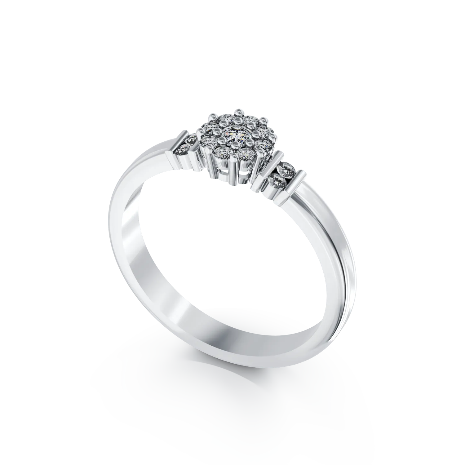 Годежен пръстен от 14K бяло злато с 0.27ct диаманти
