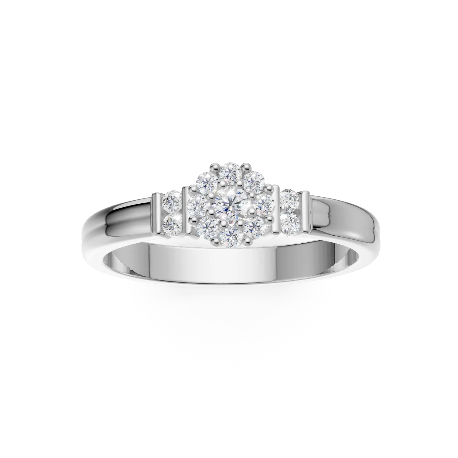Inel de logodna din aur alb de 14K cu diamante de 0.27ct