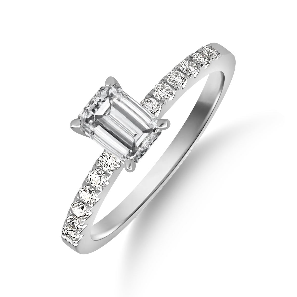 Teilor Inel de logodna din aur alb cu diamant de 0.9ct si diamante de 0.19ct