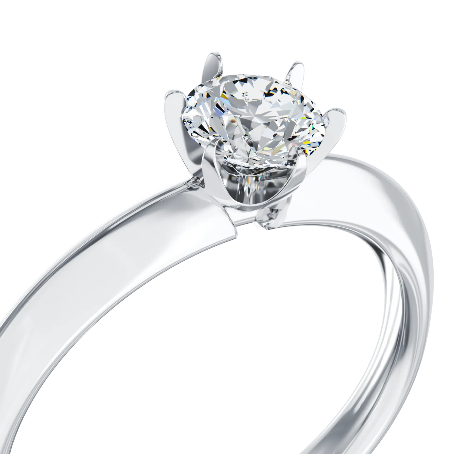 Eljegyzési gyűrű 18K-os fehér aranyból 0,4ct gyémánttal. Gramm: 3,35