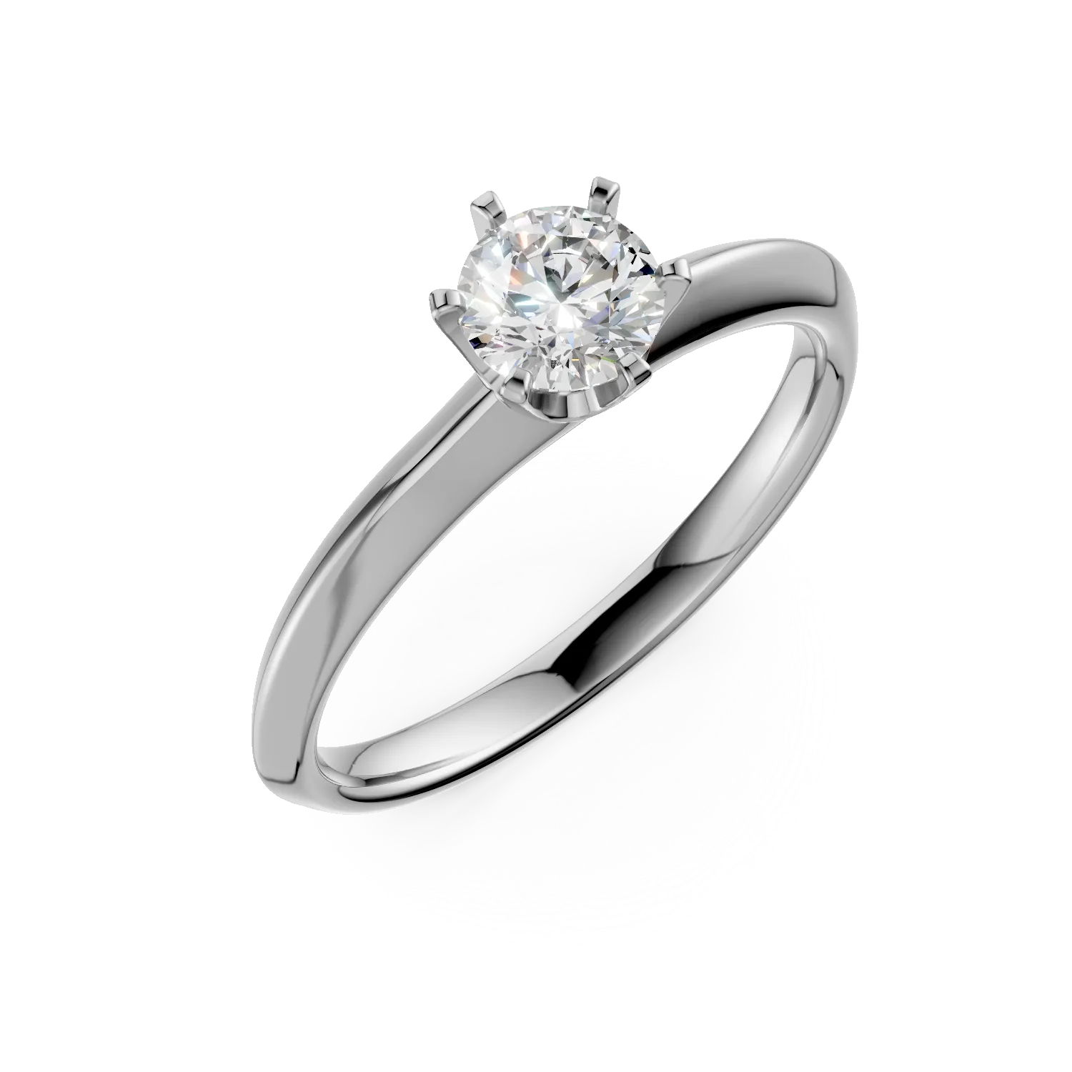 Inel de logodna din aur alb de 18K cu diamant de 0.4ct
