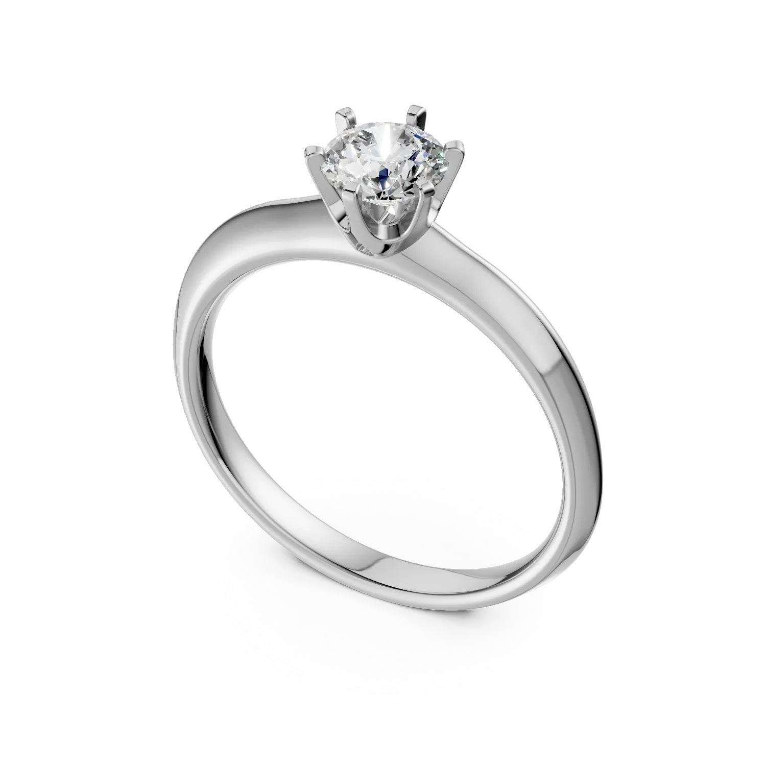 Inel de logodna din aur alb de 18K cu diamant de 0.4ct
