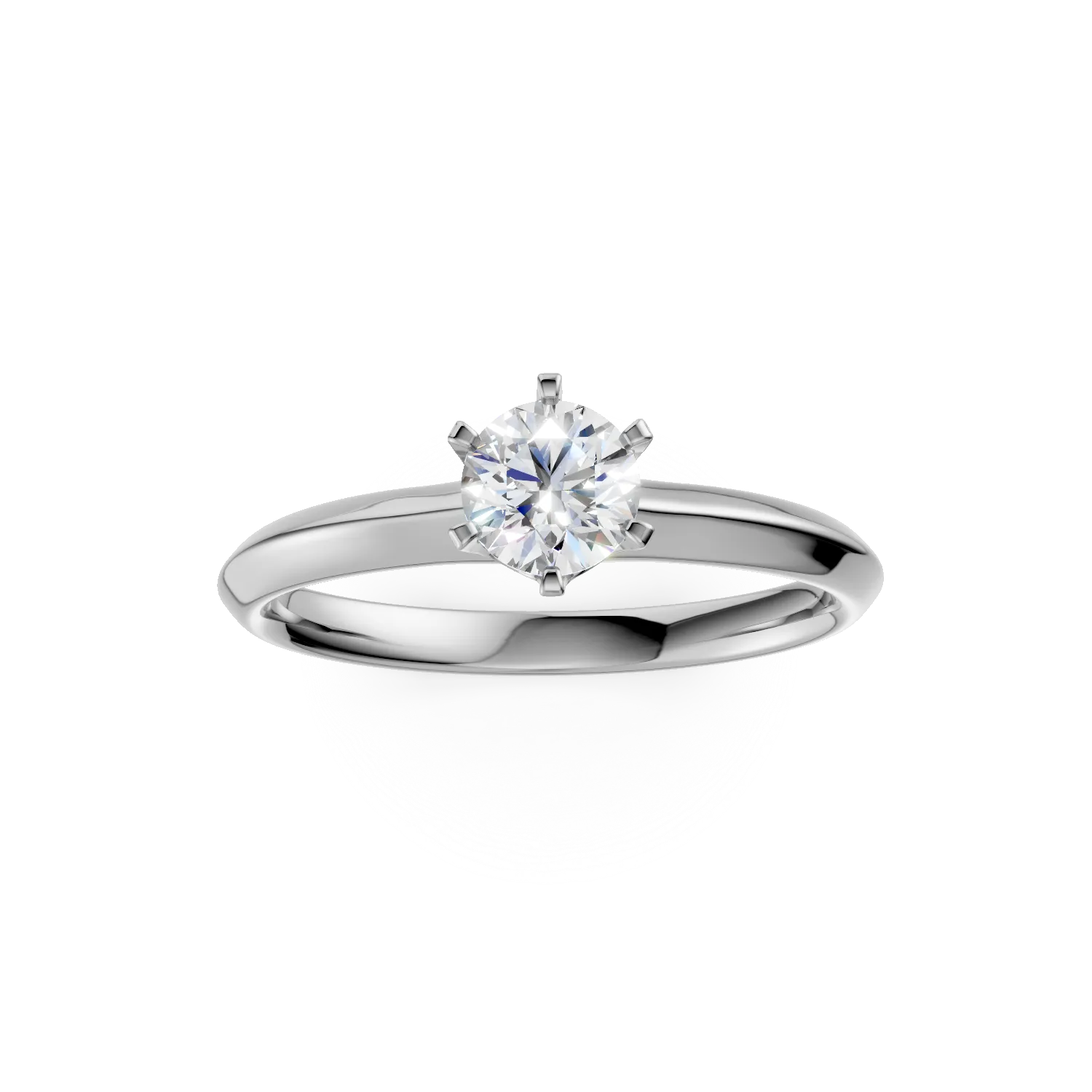 Inel de logodna din aur alb de 18K cu diamant de 0.4ct