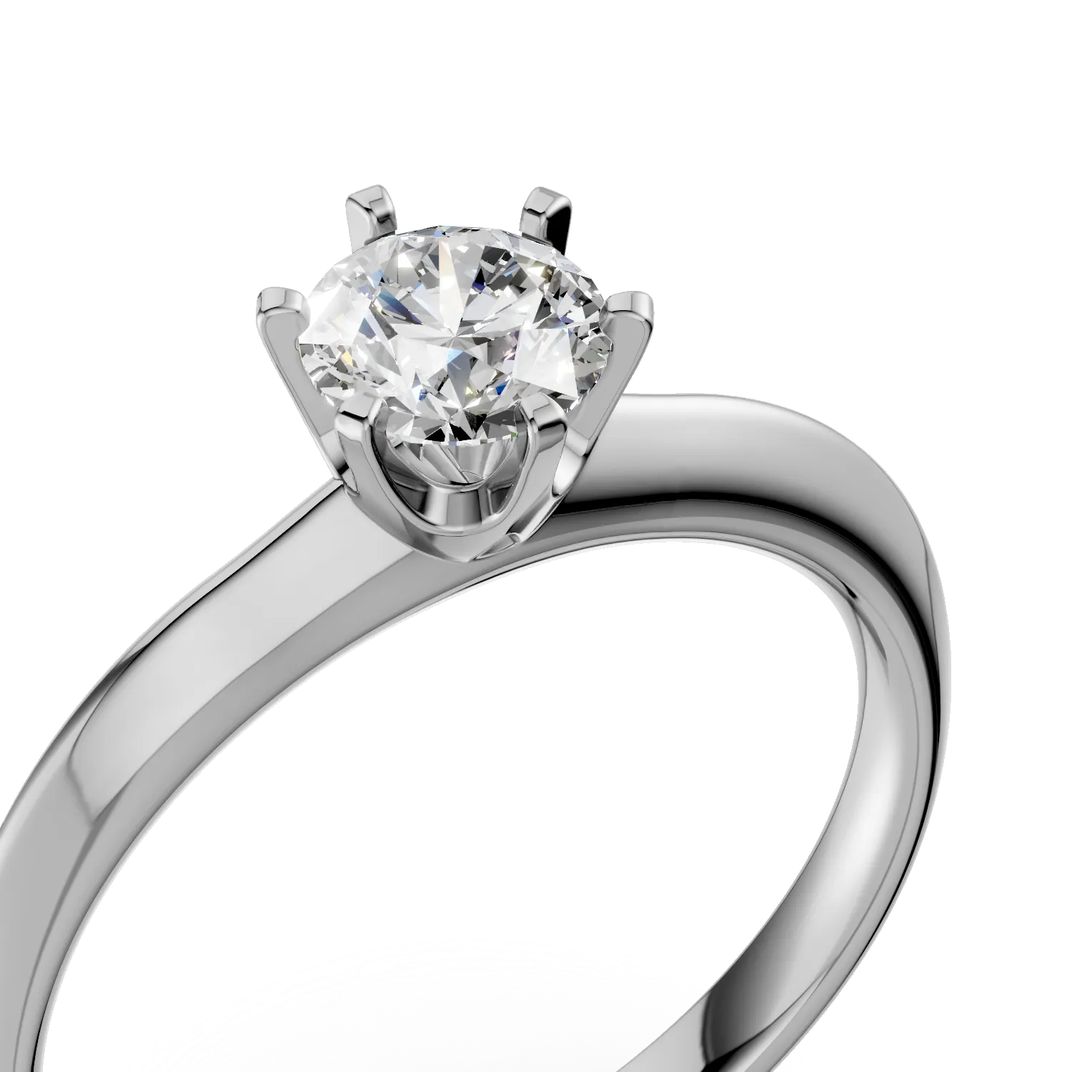 Inel de logodna din aur alb de 18K cu diamant de 0.4ct