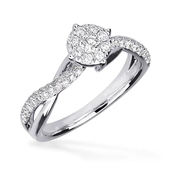 Inel de logodna din aur alb cu diamante de 0.52ct