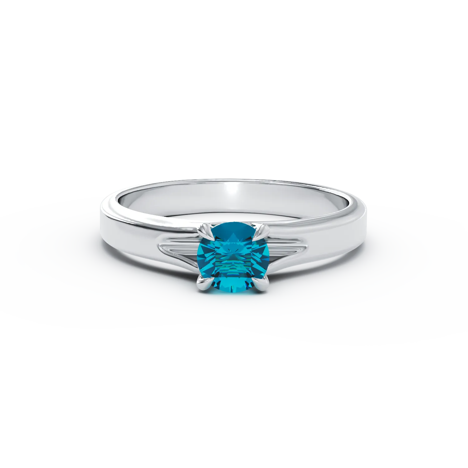 18K fehér arany eljegyzési gyűrű gyémánt kék szoliter 0.33ct