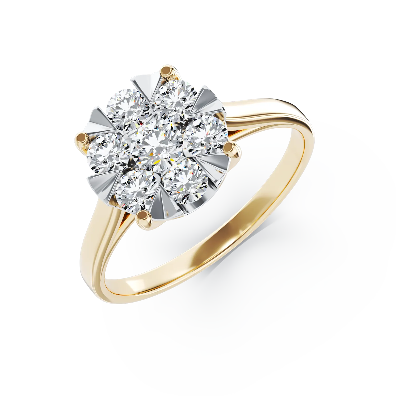 Годежен пръстен от 18K жълто злато с 0.5ct диаманти