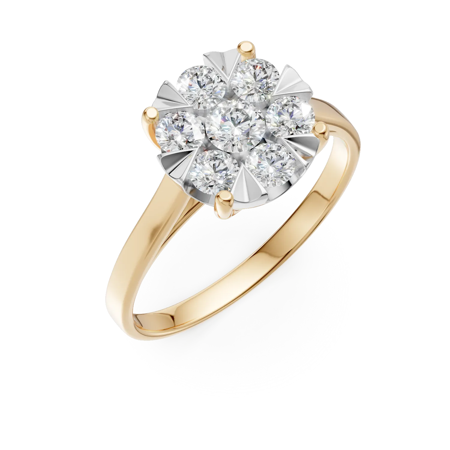 Inel de logodna din aur galben de 18K cu diamante de 0.5ct