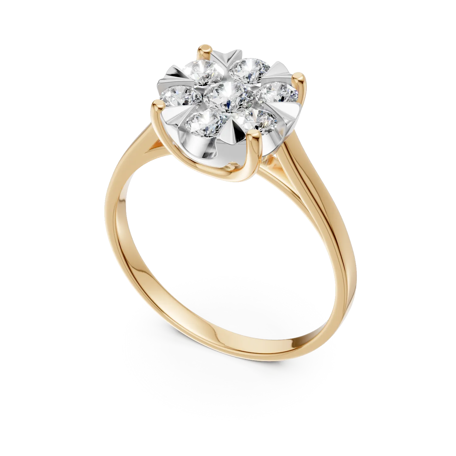 Годежен пръстен от 18K жълто злато с 0.5ct диаманти